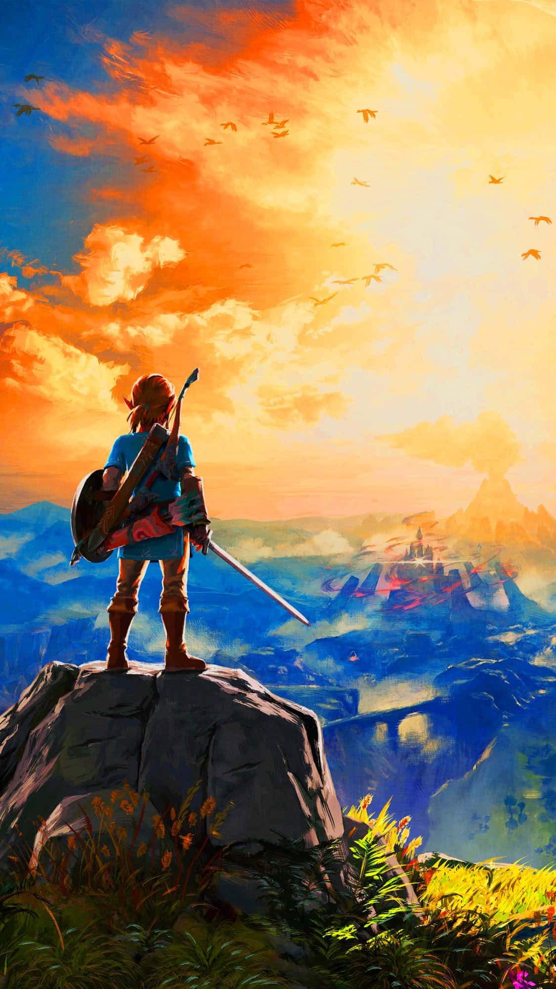 Legend Of Zelda Breath Of The Wild, adventurer, rocky peak, Full HD Phone Wallpaper