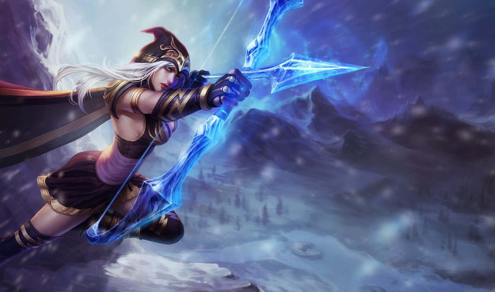 legend, white hair, glowing blue bow, HD Desktop Wallpaper