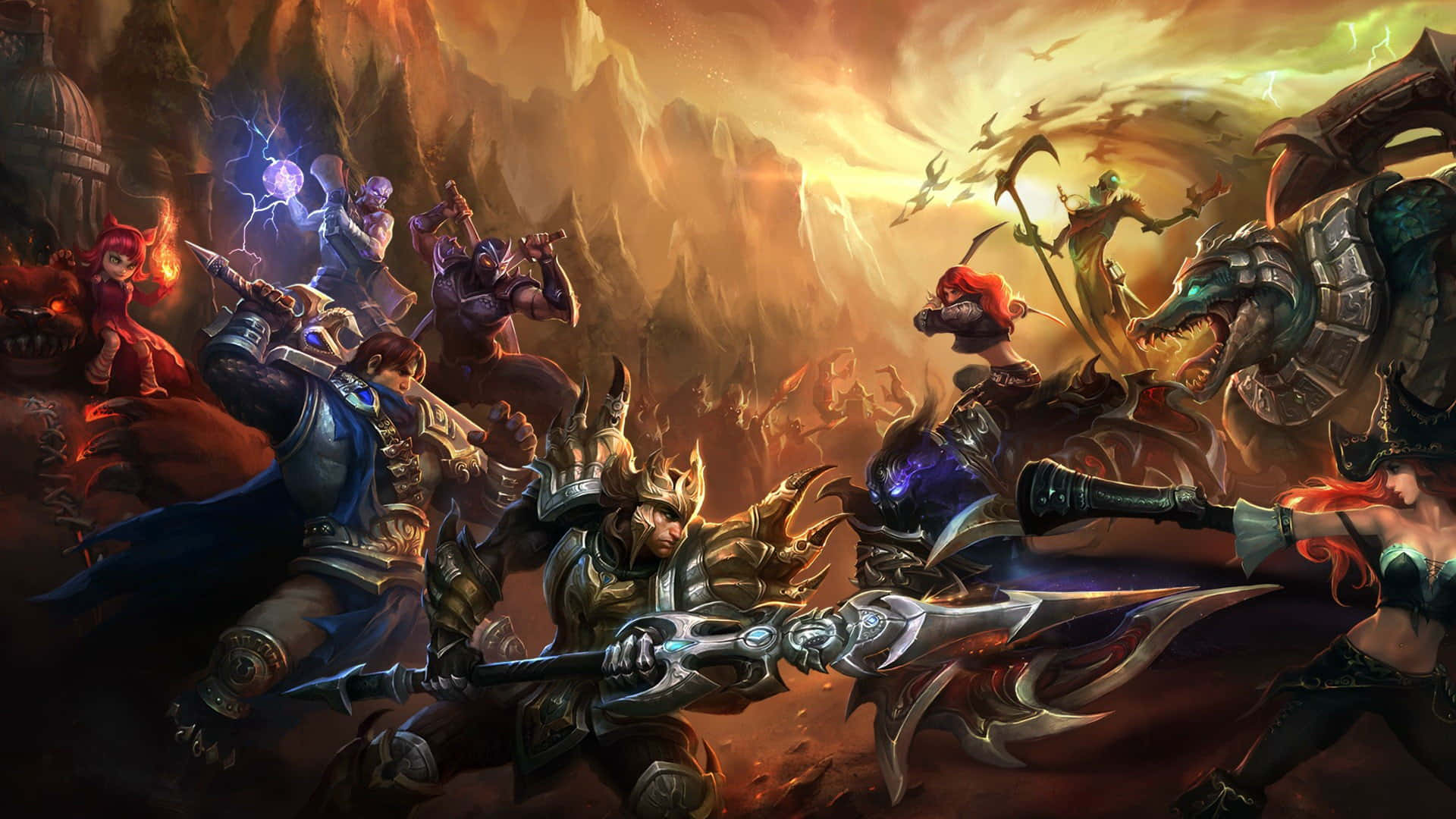 Legend, 1920 x 1080, fiery mountains, Full HD Desktop Wallpaper