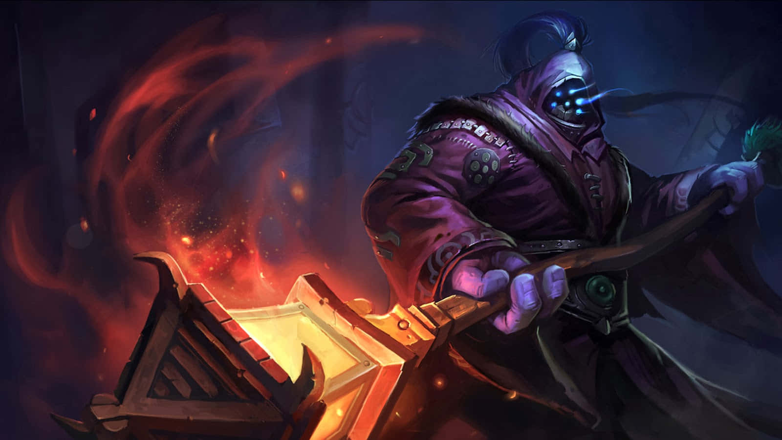 Legend, purple robes, glowing weapon, HD Desktop Wallpaper