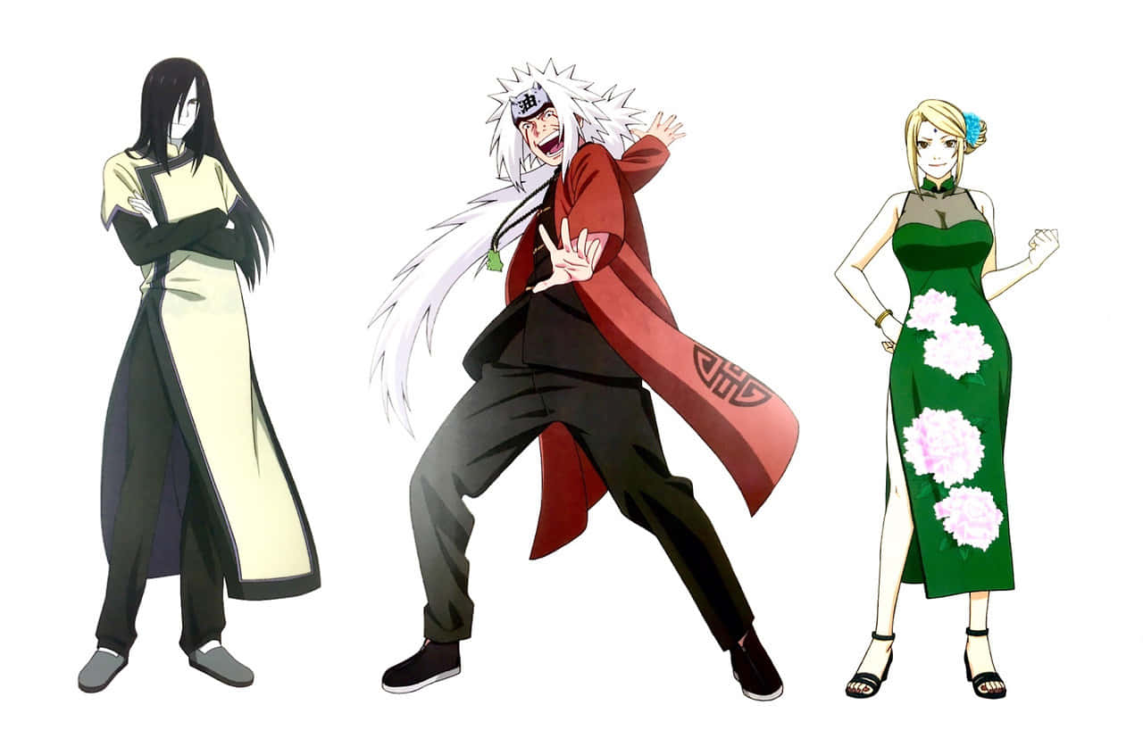 Legendary Sannin, anime characters, plain white background, HD Desktop Wallpaper