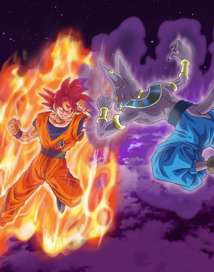 Legendary Super Saiyan, fiery red-haired warrior, orange gi, SD Phone Wallpaper