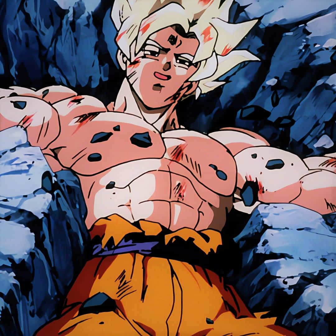 Legendary Super Saiyan, spiky white hair, orange gi, SD Desktop Wallpaper