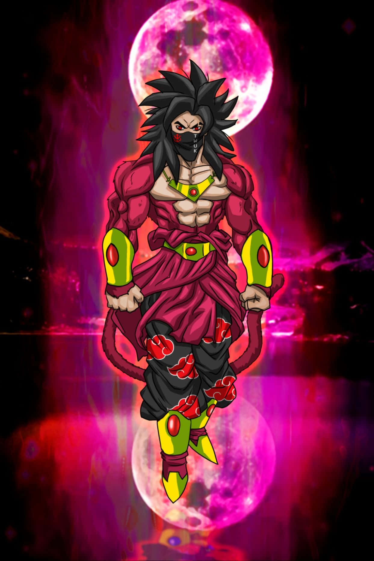 Legendary Super Saiyan, black spiky hair, red eyes, HD Phone Wallpaper