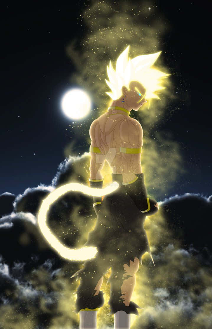 Legendary Super Saiyan, spiky hair, full moon, SD Phone Wallpaper