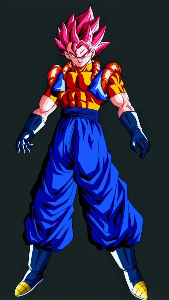 Legendary Super Saiyan, spiky pink hair, orange blue armor, SD Phone Wallpaper