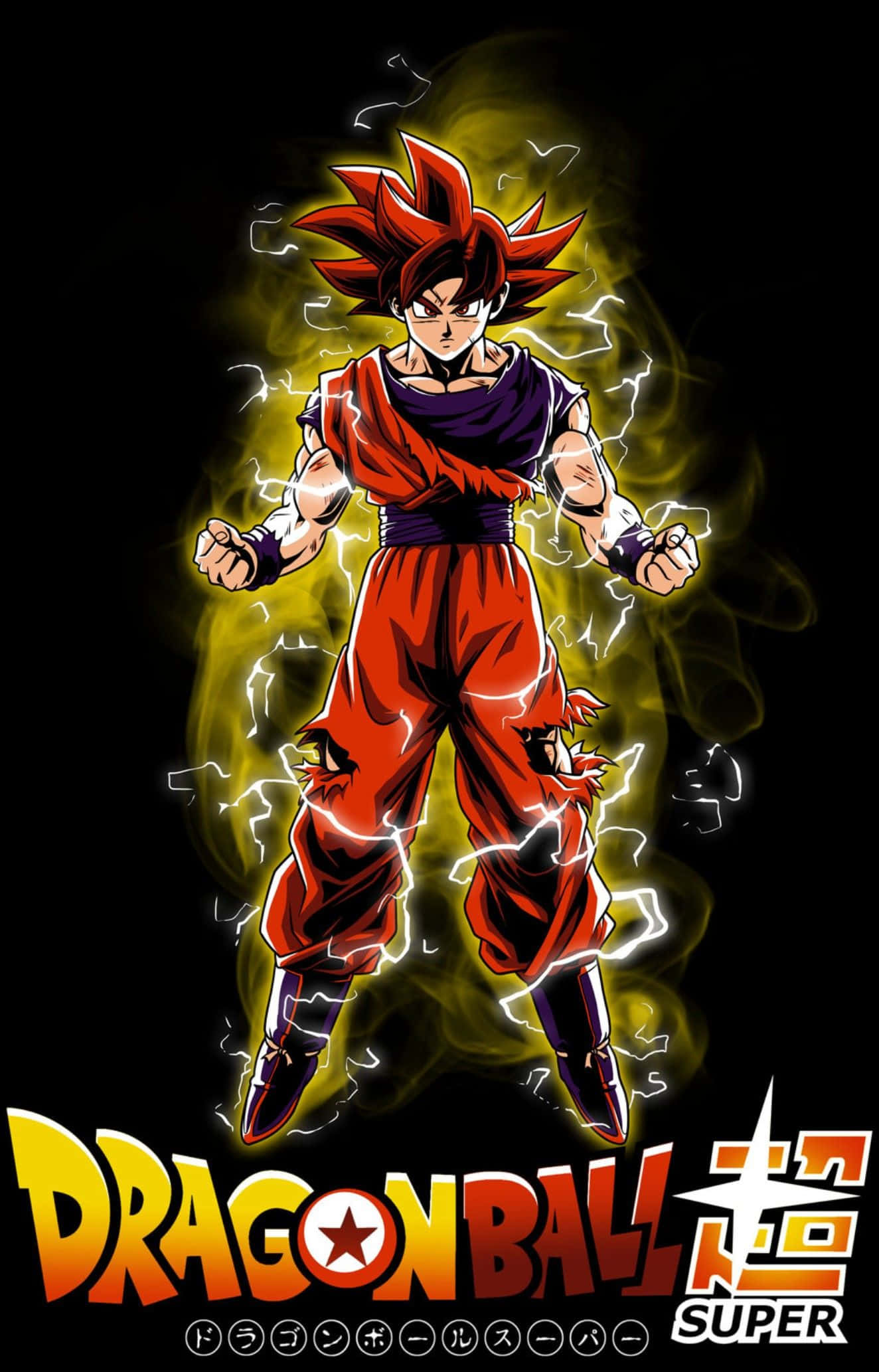 Legendary Super Saiyan, spiky red hair, glowing aura, Full HD Phone Wallpaper