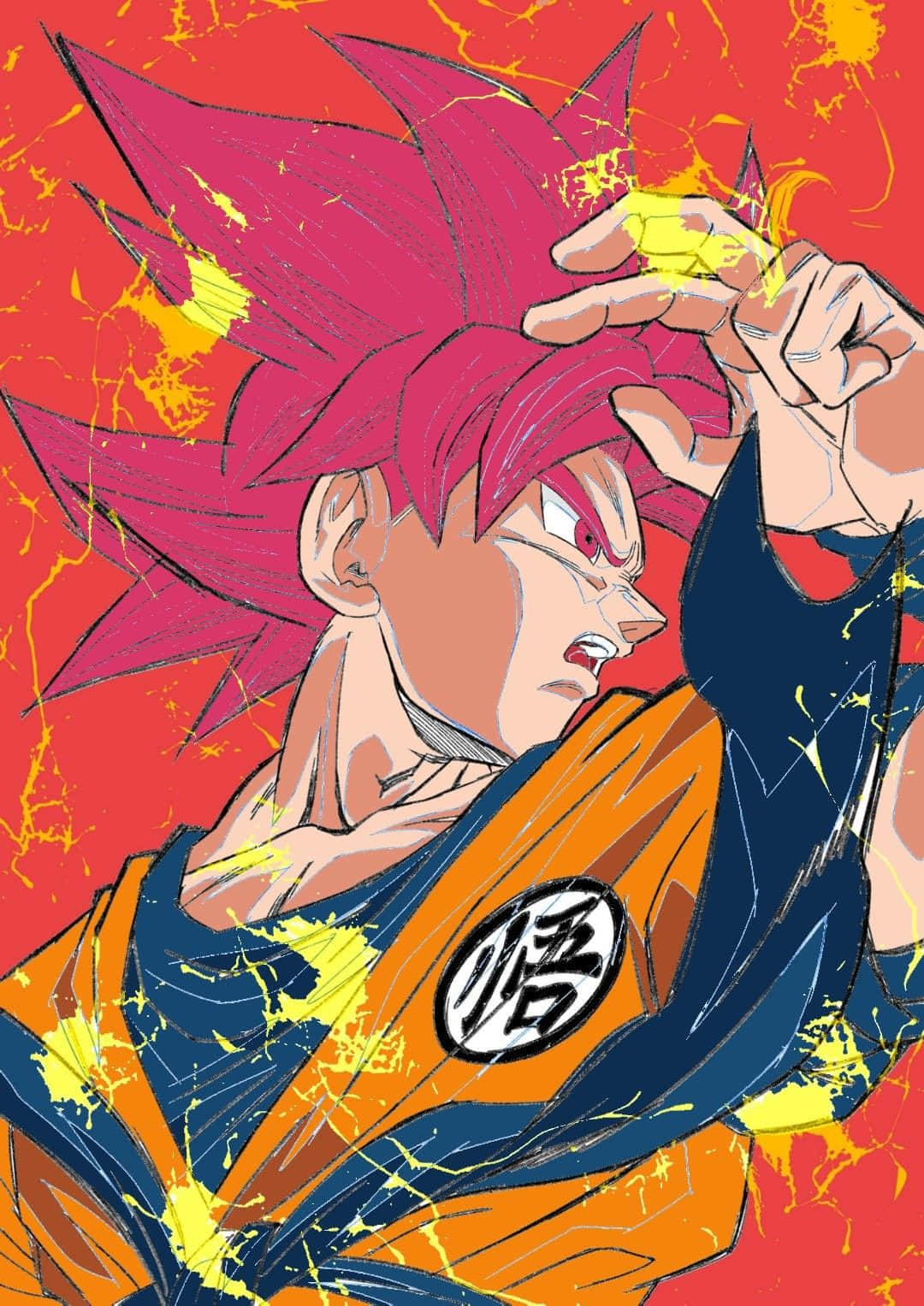 Legendary Super Saiyan, spiky pink hair, orange gi, HD Phone Wallpaper
