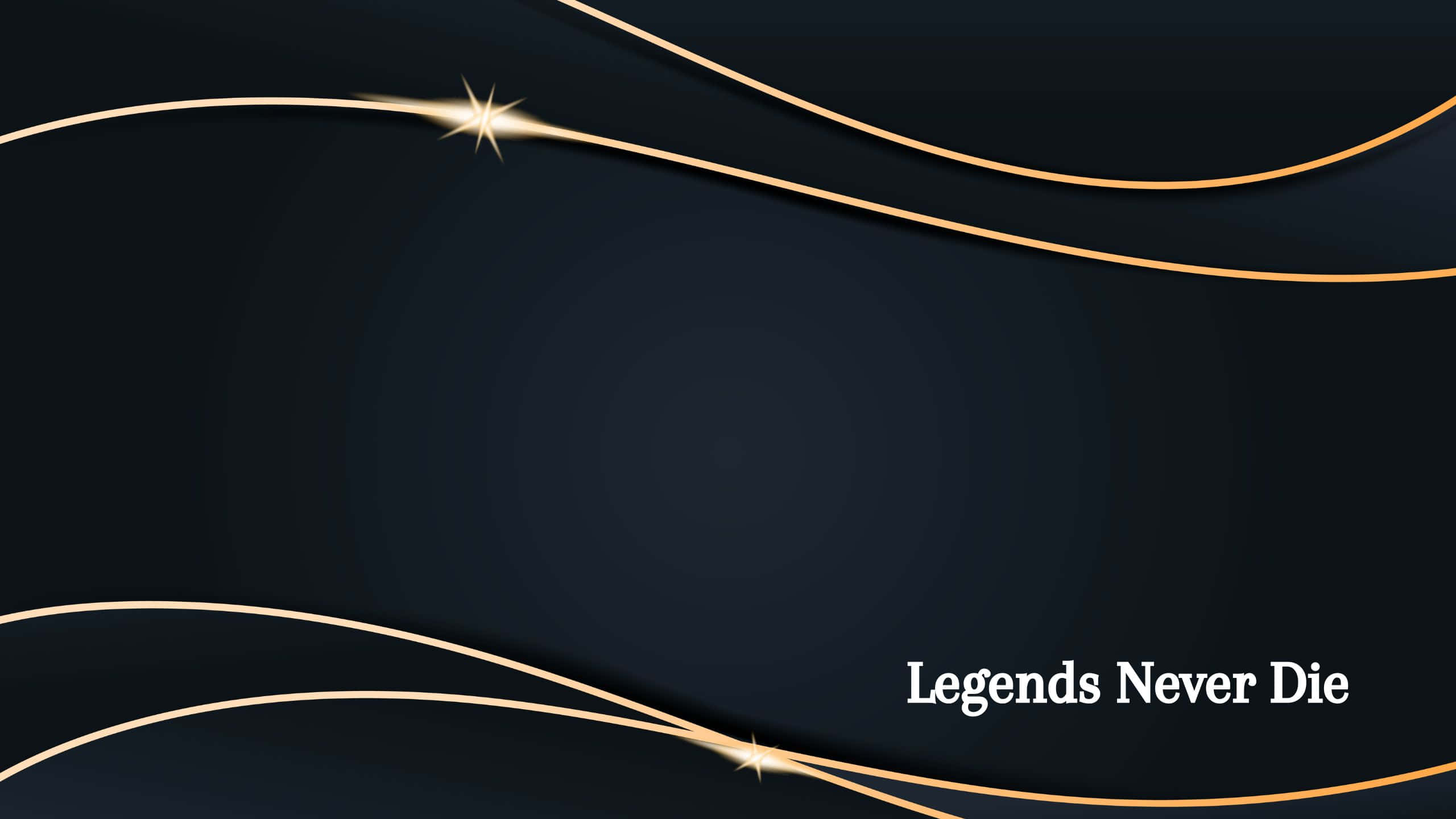 Legends Never Die, dark blue, glowing gold, 2K Desktop Wallpaper