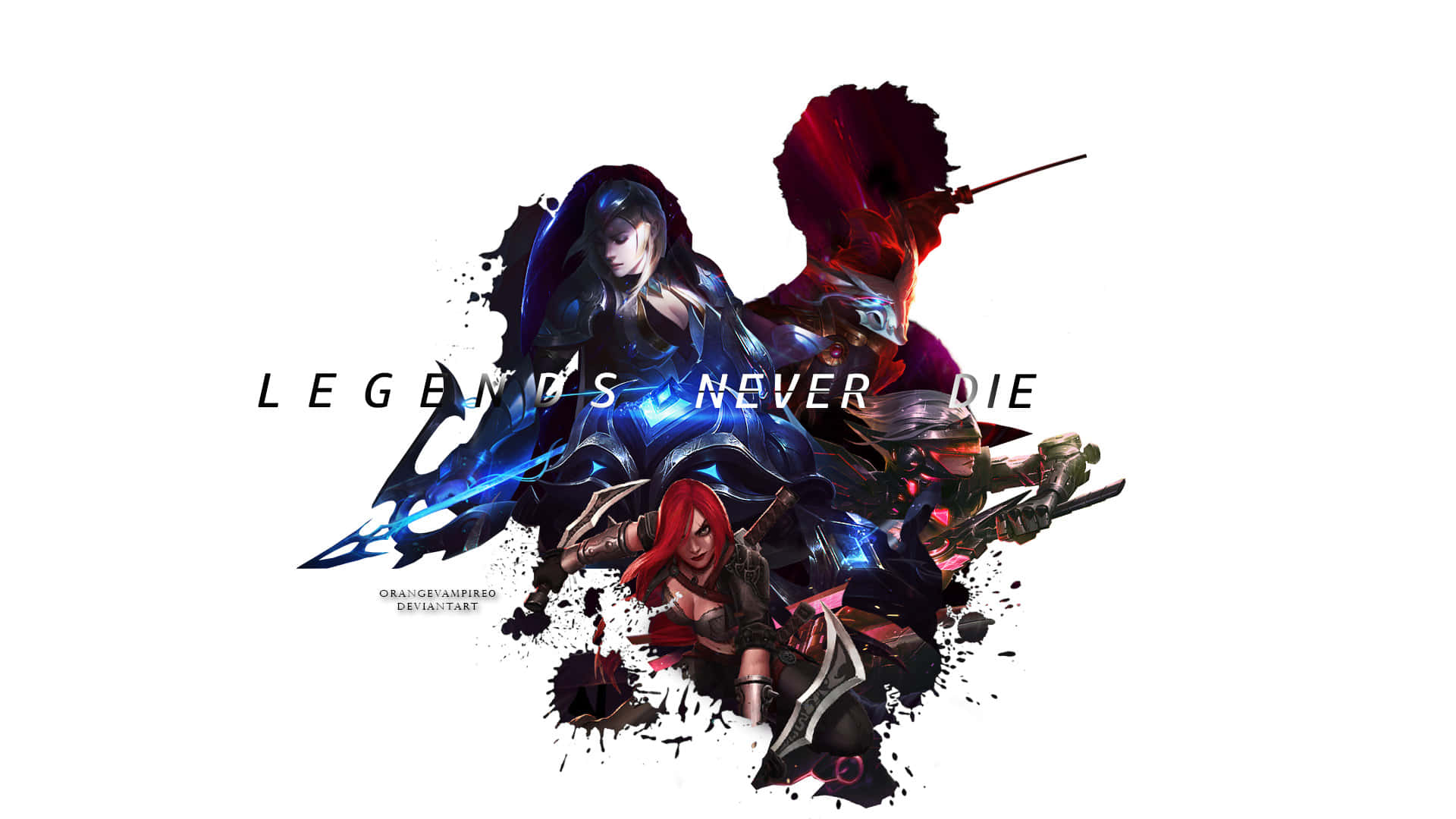 Legends Never Die, fantasy warriors, glowing weapons, Full HD Desktop Wallpaper