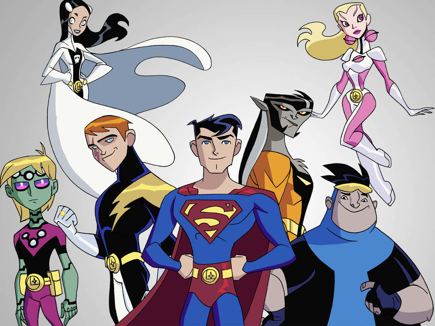 Legion Of Super Heroes, animated group of superheroes, dynamic poses, HD Desktop Wallpaper