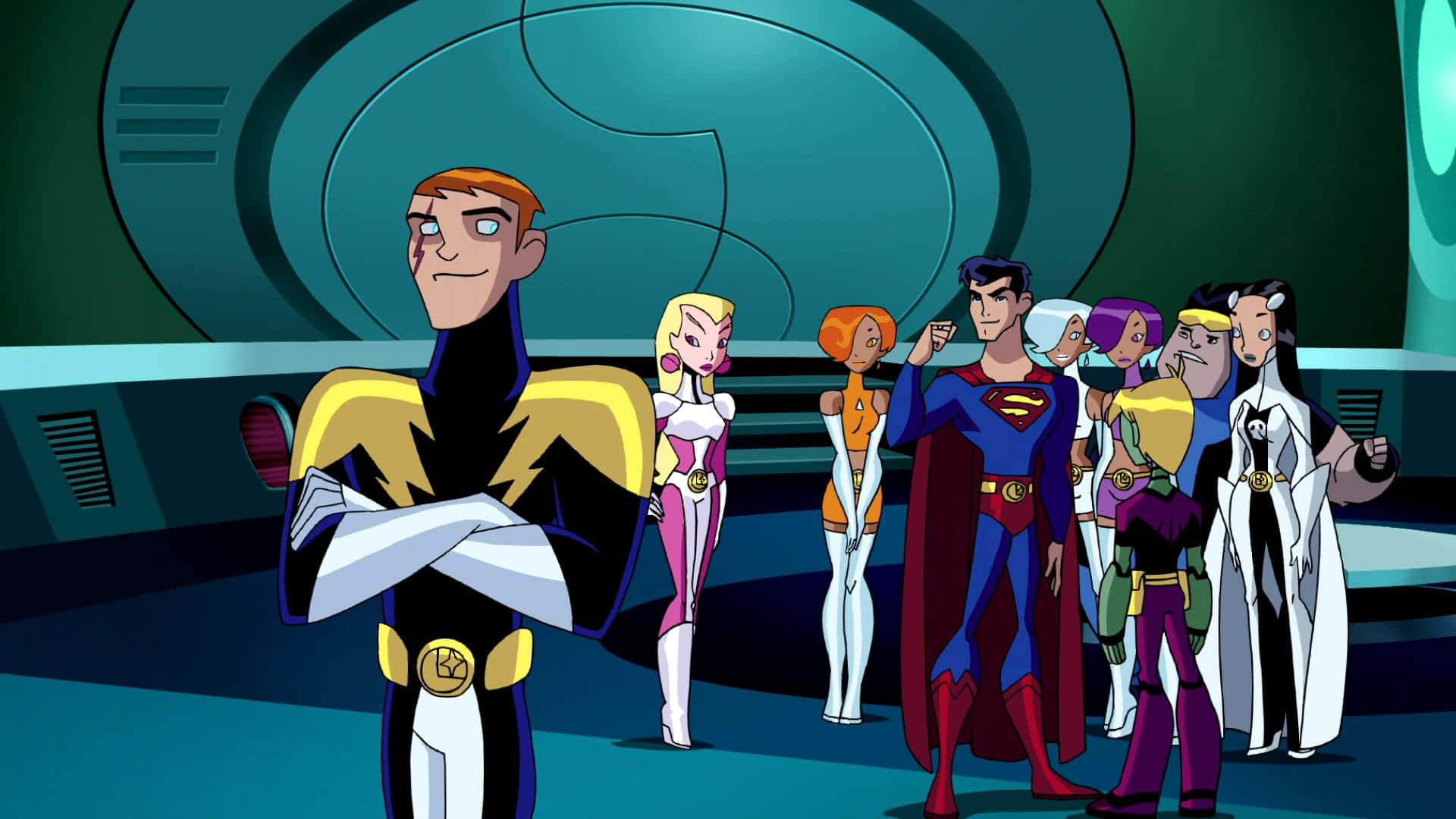 Legion Of Super Heroes, teal, black, Full HD Desktop Wallpaper