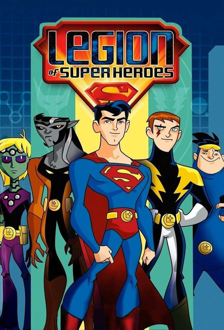 Legion of Super Heroes, glowing, animated poster, SD Phone Wallpaper