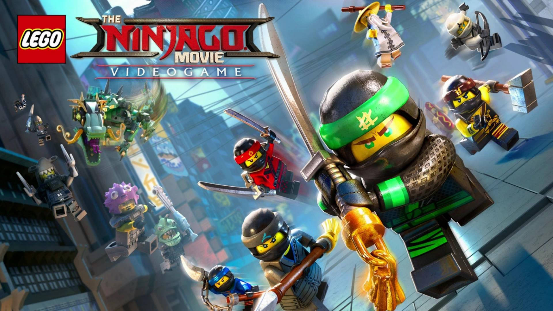 Lego Ninjago, characters, urban scene, Full HD Desktop Wallpaper