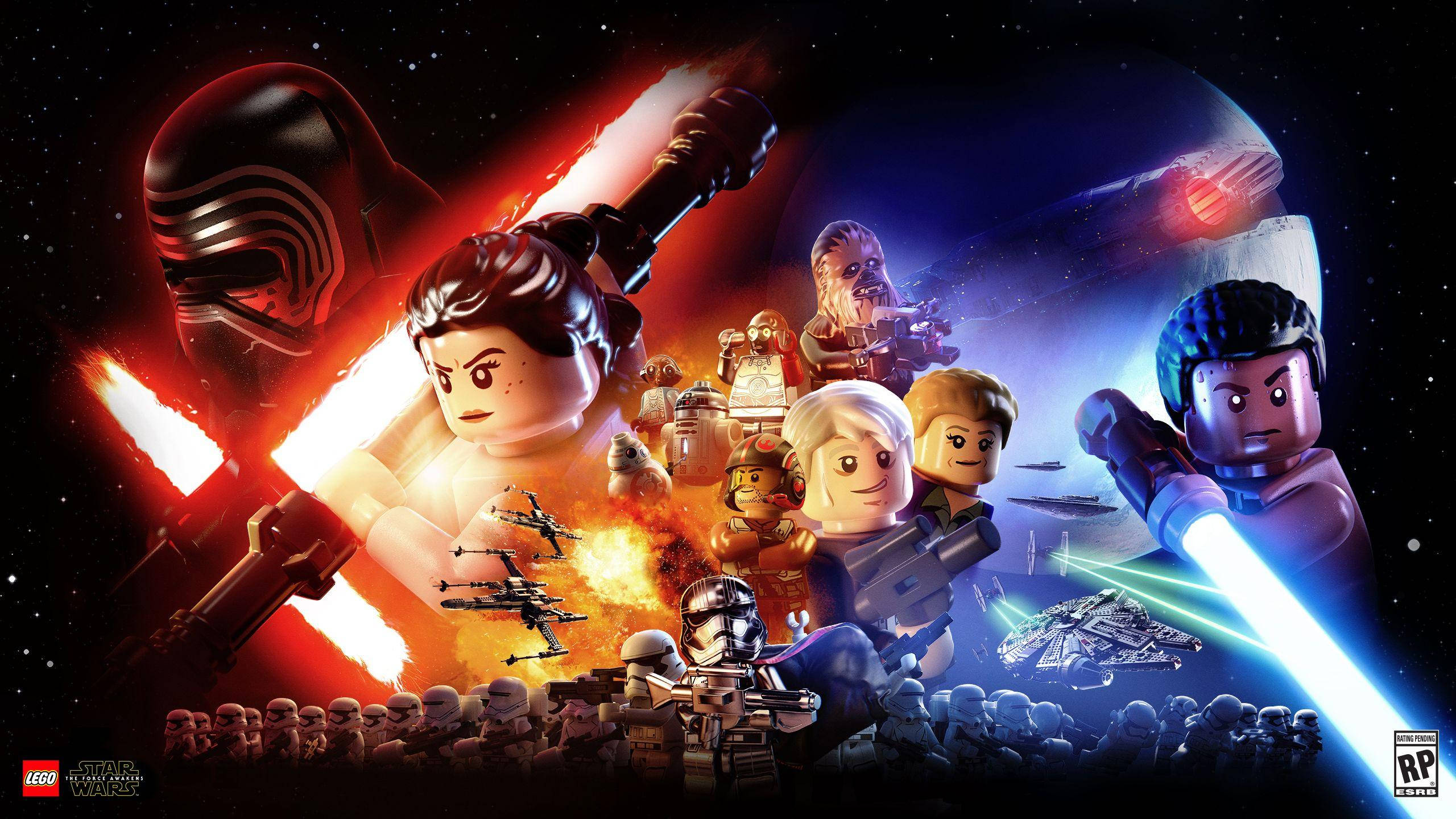 Lego Star Wars, lightsabers, starfighters, 2K Desktop Wallpaper