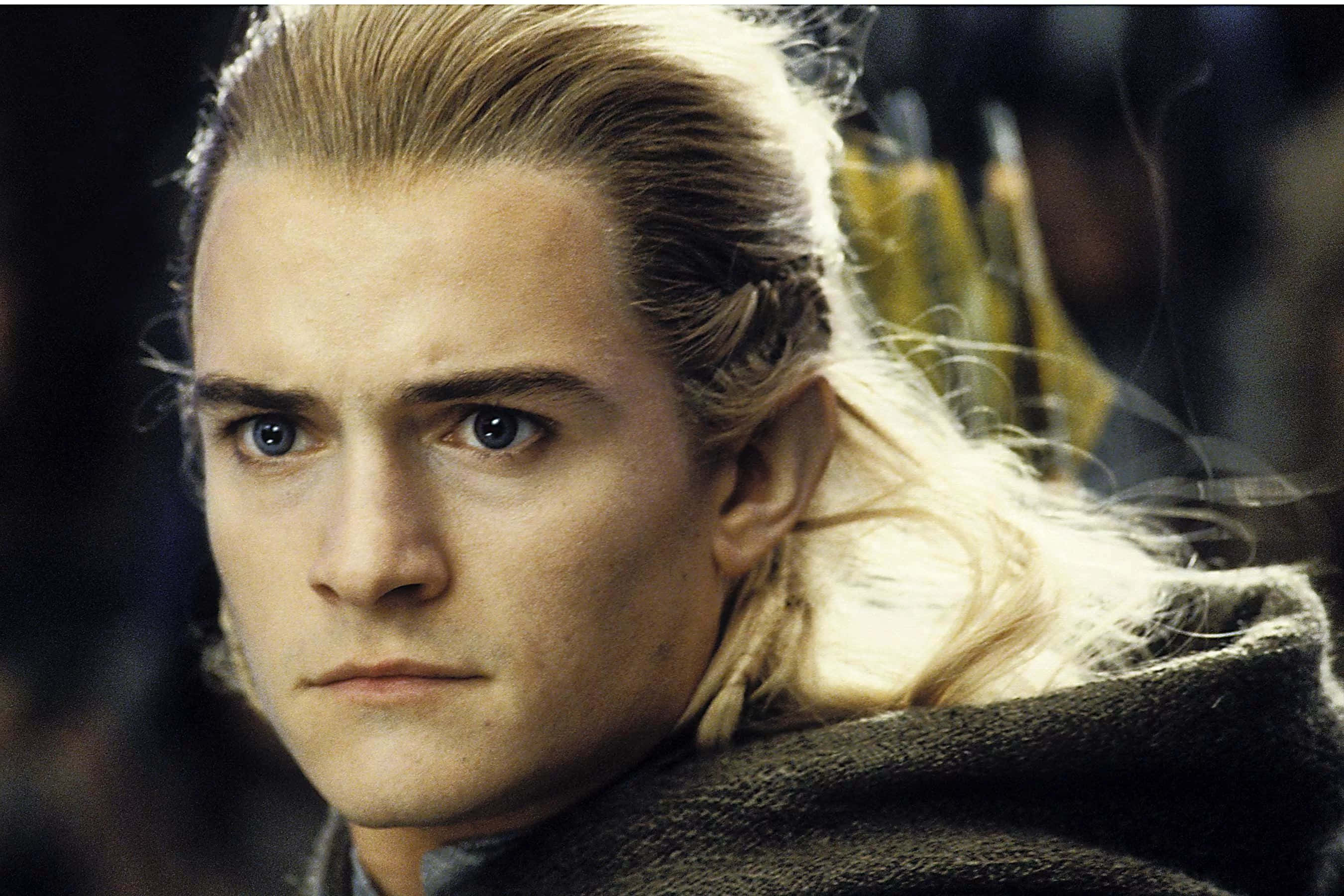 Legolas, blond elf, intense blue eyes, 2K Desktop Wallpaper