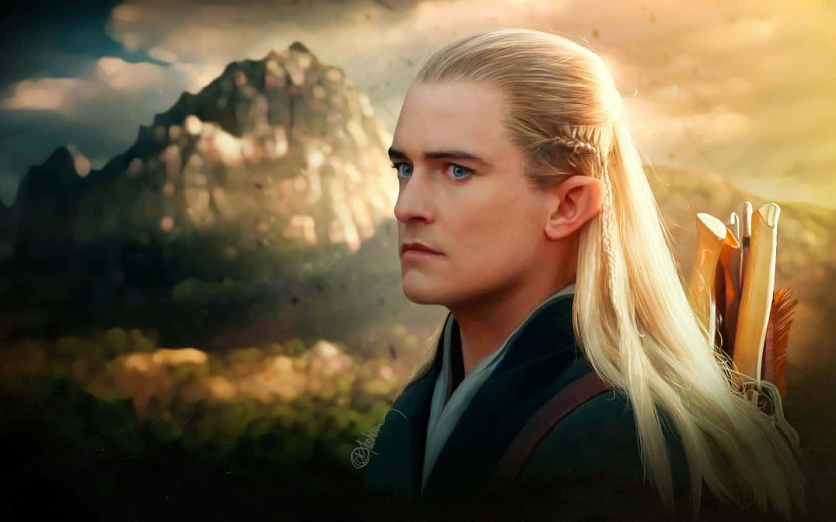 Legolas, blond elf, blue eyes, HD Desktop Wallpaper