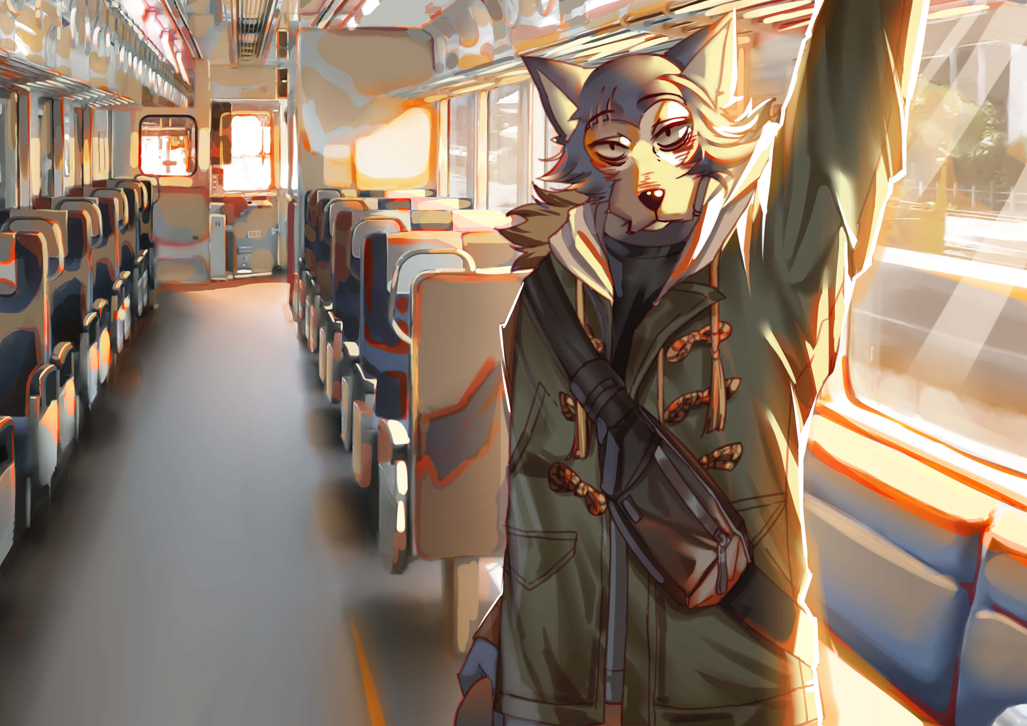 Legosi, anthropomorphic wolf, coat, 2K Desktop Wallpaper