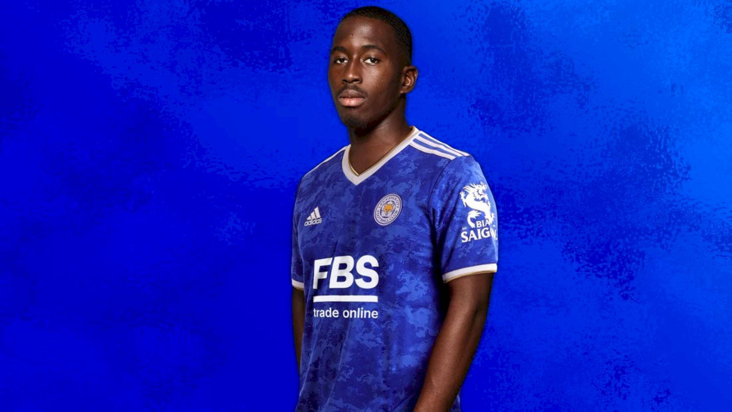 Leicester City, blue patterned jersey, male footballer, Full HD Desktop Wallpaper