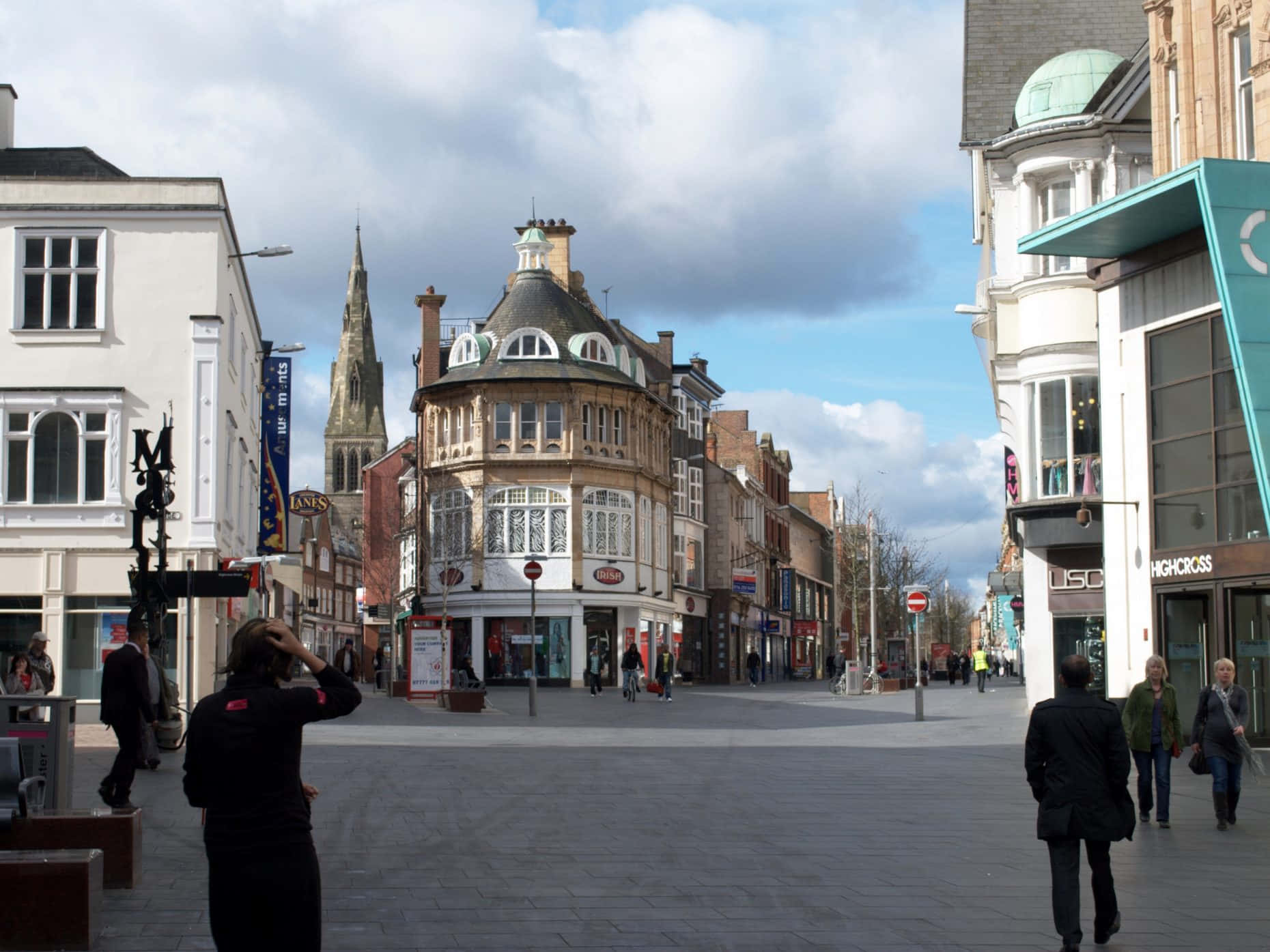 Leicester City, urban square, historic buildings, HD Desktop Wallpaper