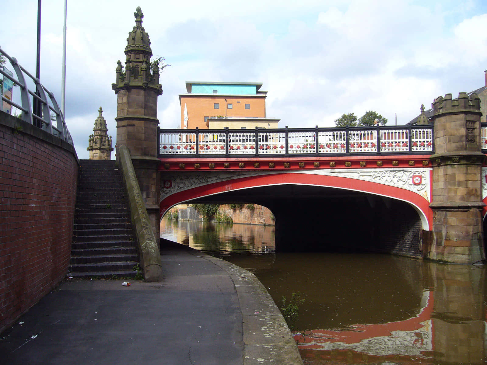 Leicester, United Kingdom, red and stone bridge, HD Desktop Wallpaper