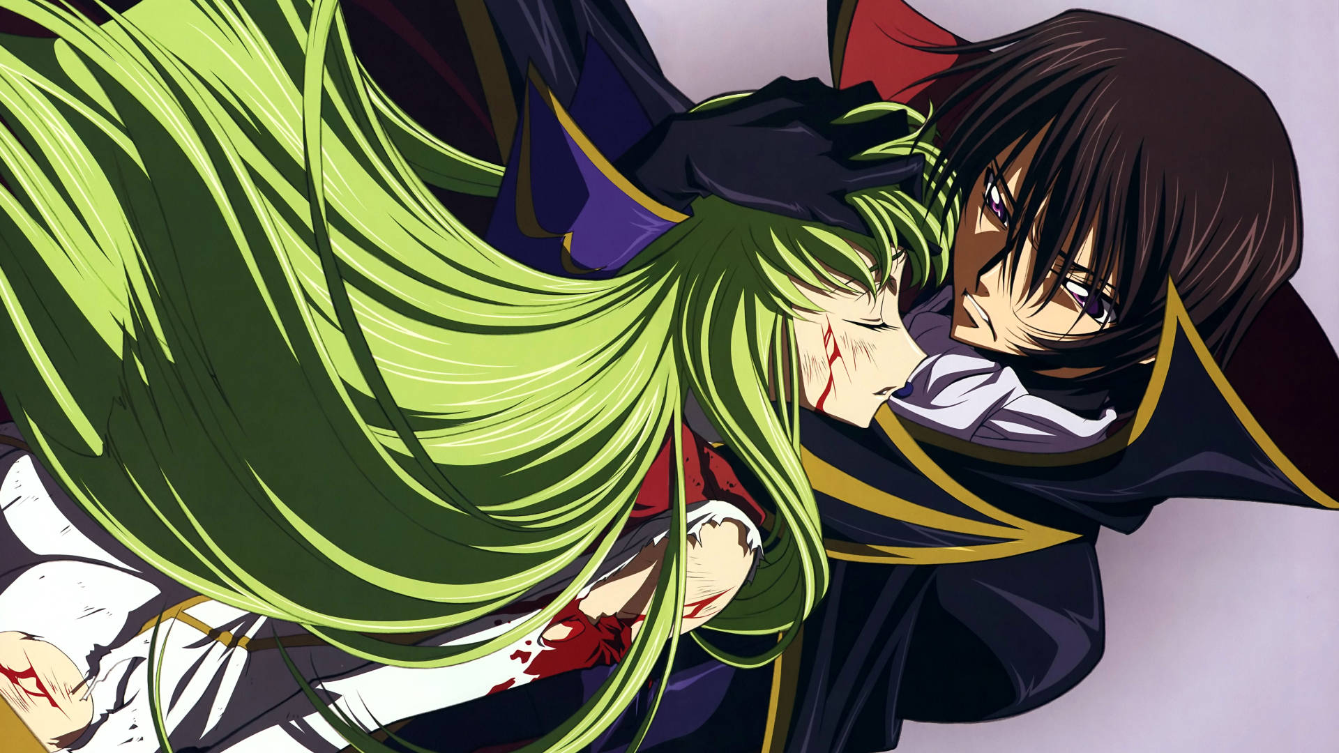 C.C., Lelouch Lamperouge, green-haired character, Full HD Desktop Wallpaper