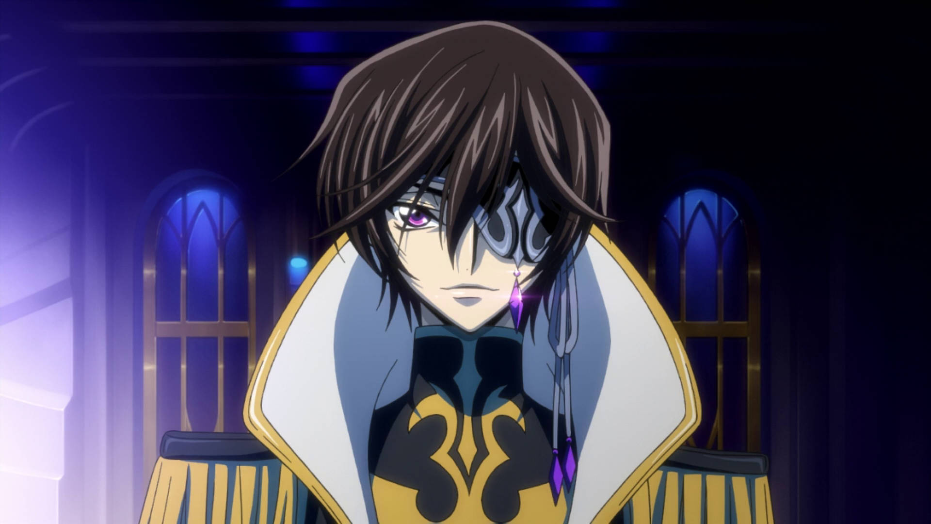 Lelouch Lamperouge, purple eye, ornate eye patch, Full HD Desktop Wallpaper