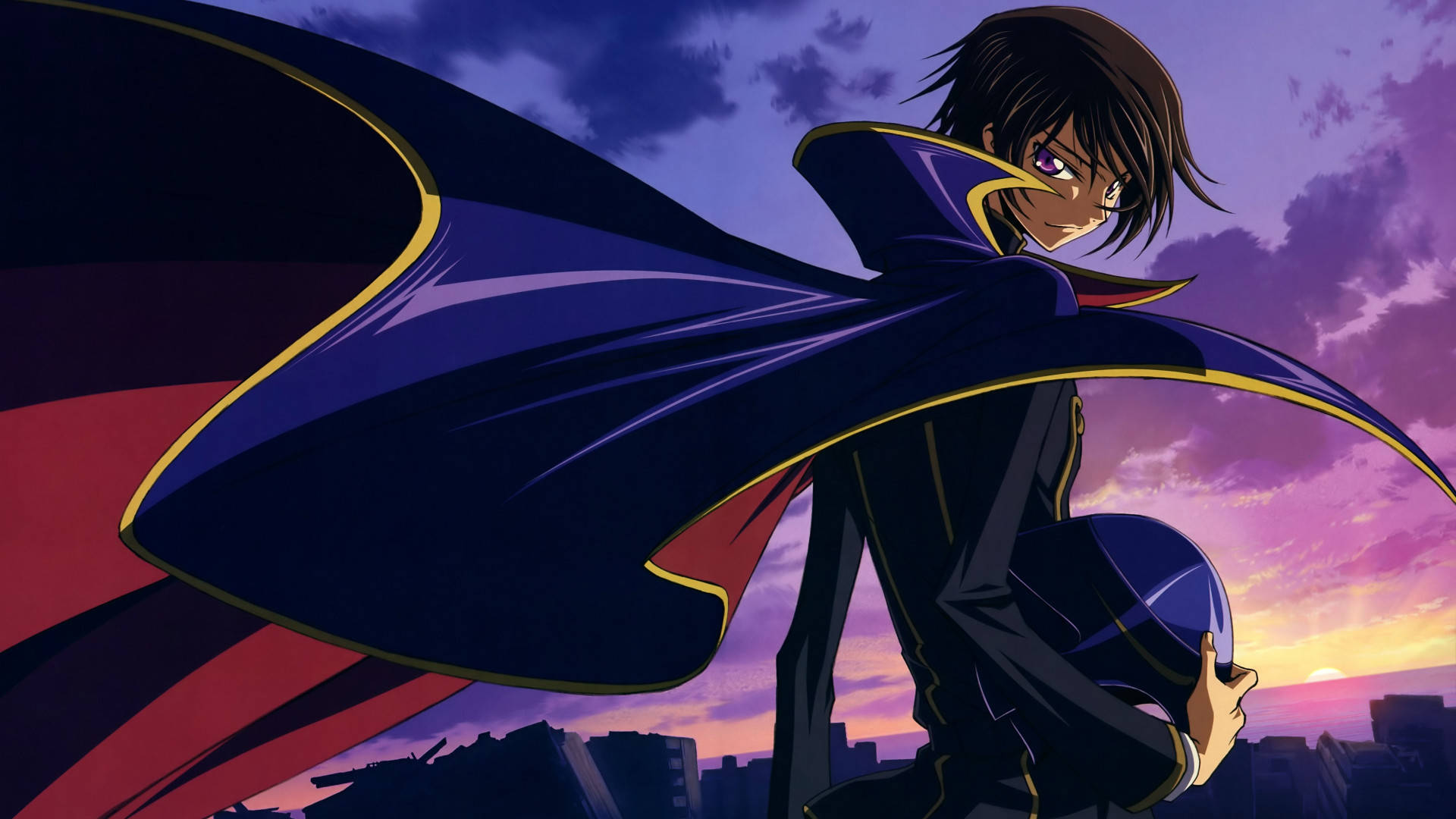Lelouch Lamperouge, blue cape, purple cape, Full HD Desktop Wallpaper