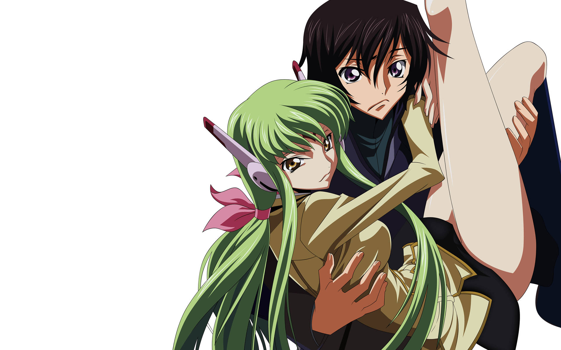 Lelouch Lamperouge, C.C., green hair, Full HD Desktop Wallpaper