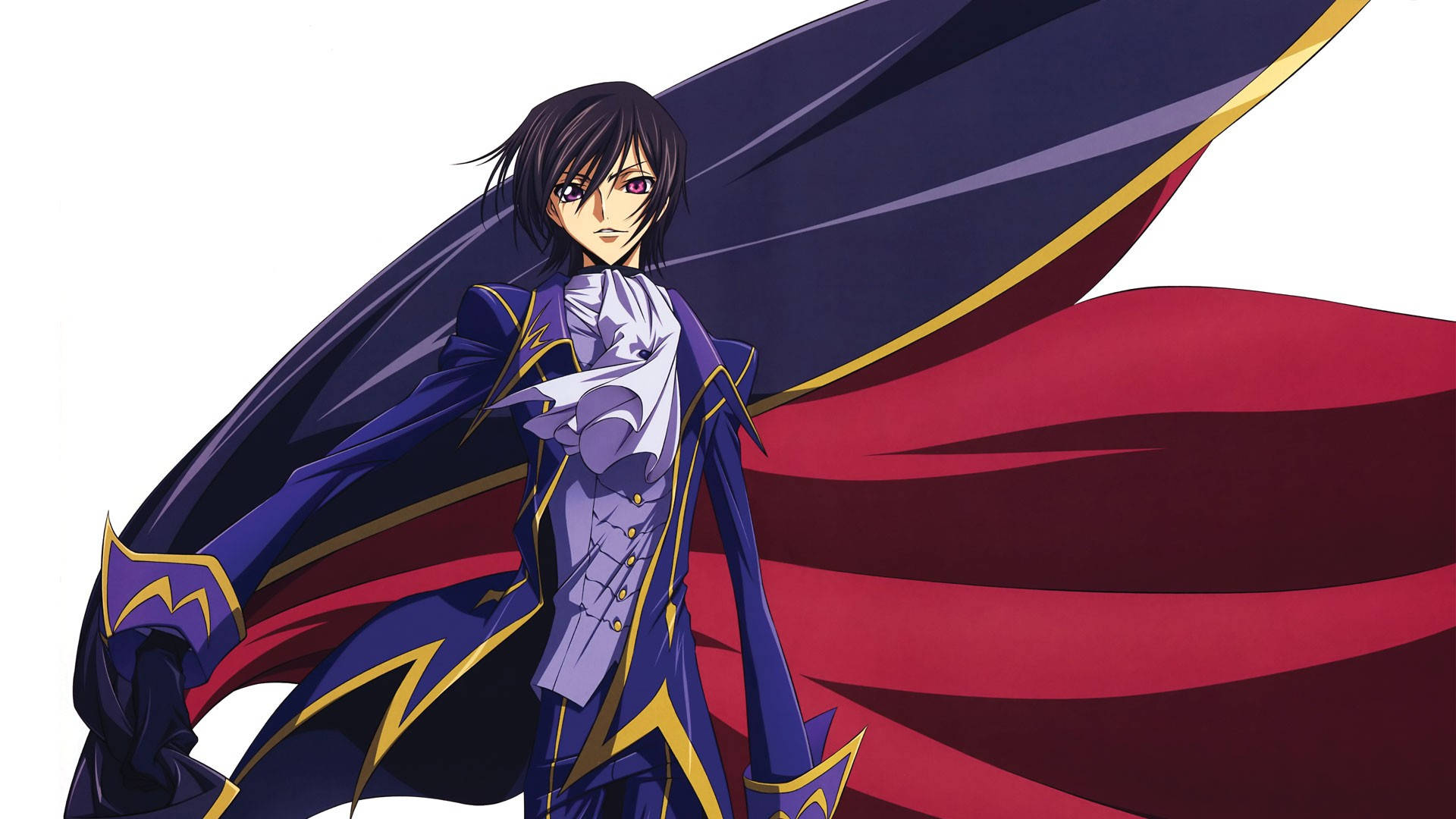 Lelouch Lamperouge, purple and red cape, gold trim, Full HD Desktop Wallpaper