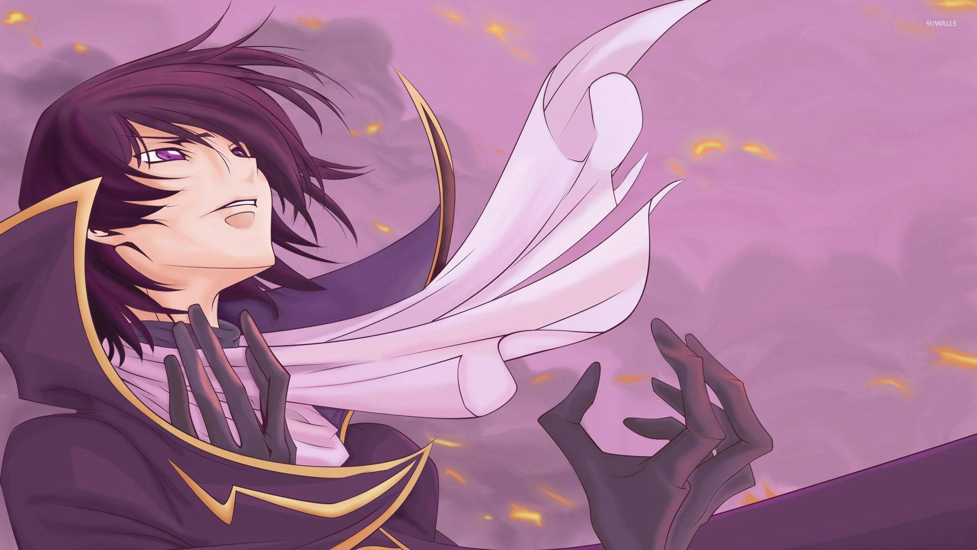 Lelouch Lamperouge, purple hair, cloak, Full HD Desktop Wallpaper
