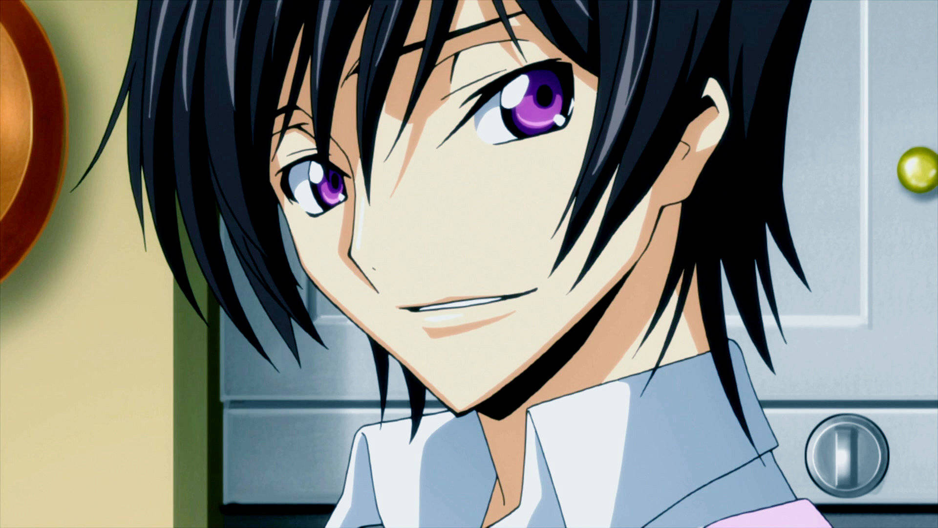 Lelouch Lamperouge, black hair, purple eyes, Full HD Desktop Wallpaper