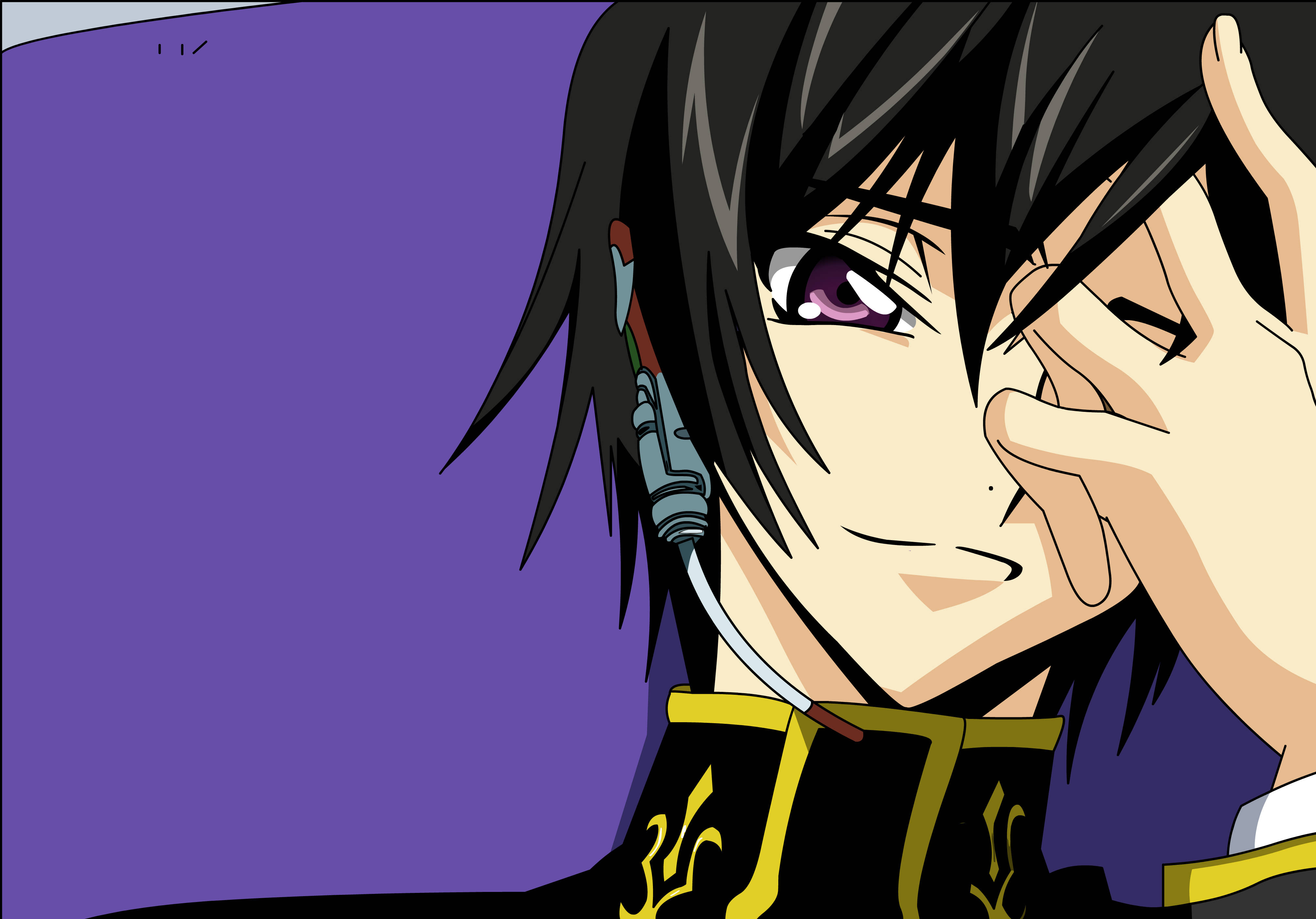 Lelouch Lamperouge, black hair, purple eyes, 4K Desktop Wallpaper