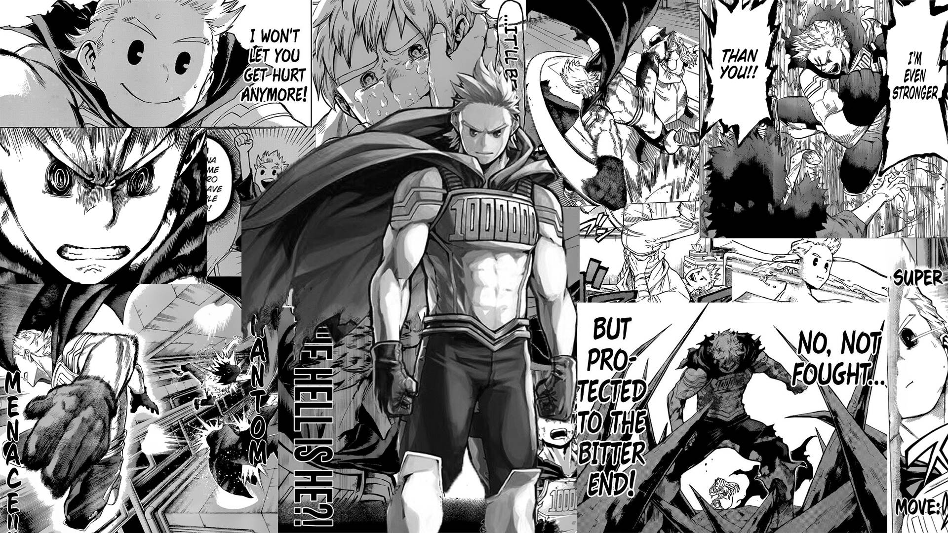 lemillion, black and white, manga panel, Full HD Desktop Wallpaper