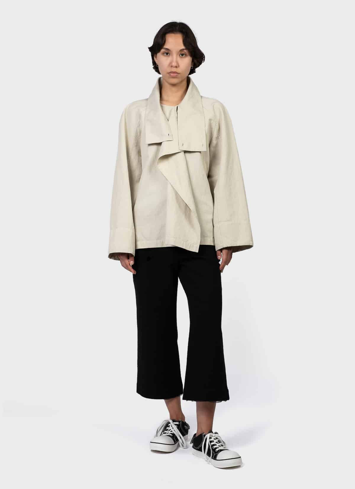 Lemaire, asymmetric vareuse, beige draped jacket, HD Phone Wallpaper