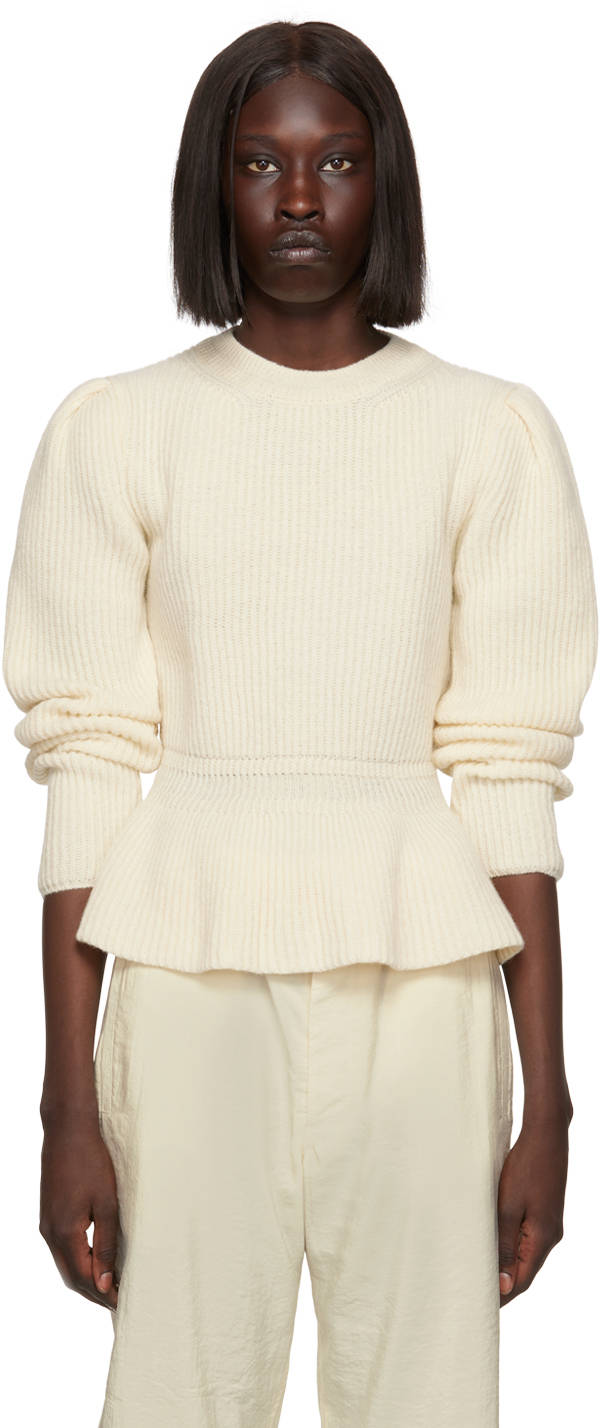 Lemaire, peplum sweater, creamy ribbed, HD Phone Wallpaper