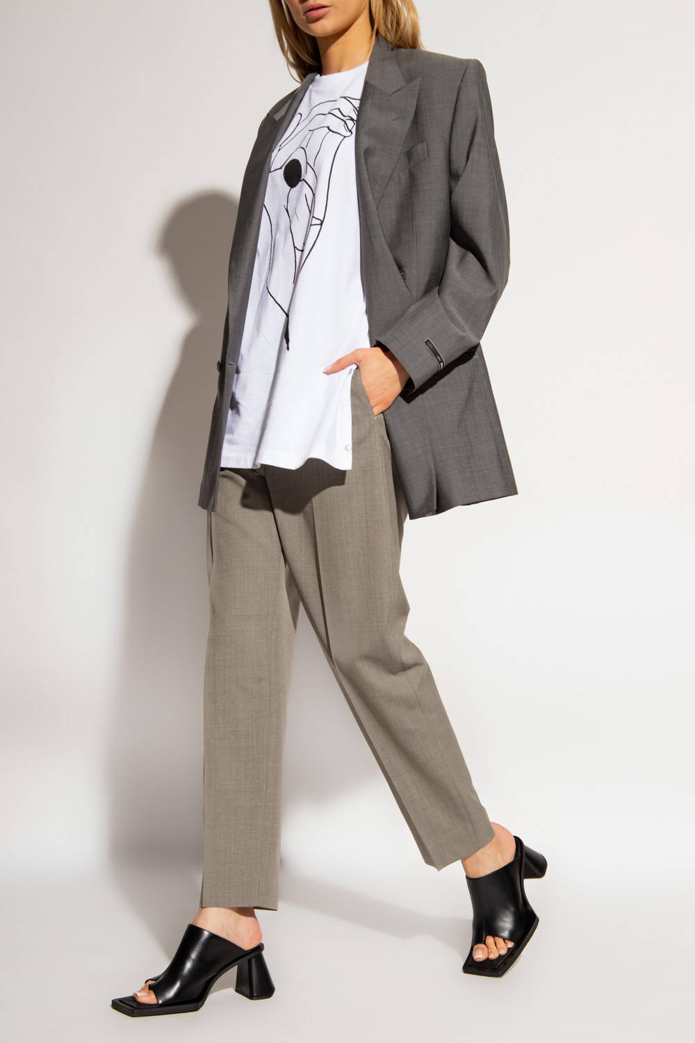Lemaire, white shirt, grey blazer, HD Phone Wallpaper
