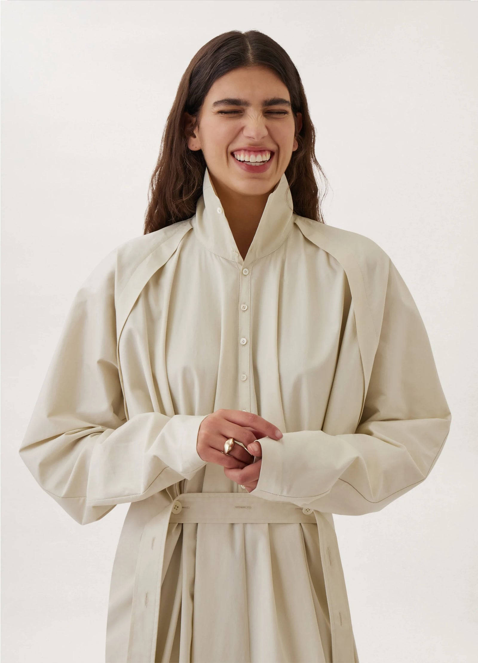Lemaire, wadded throw, cream trench coat, Full HD Phone Wallpaper