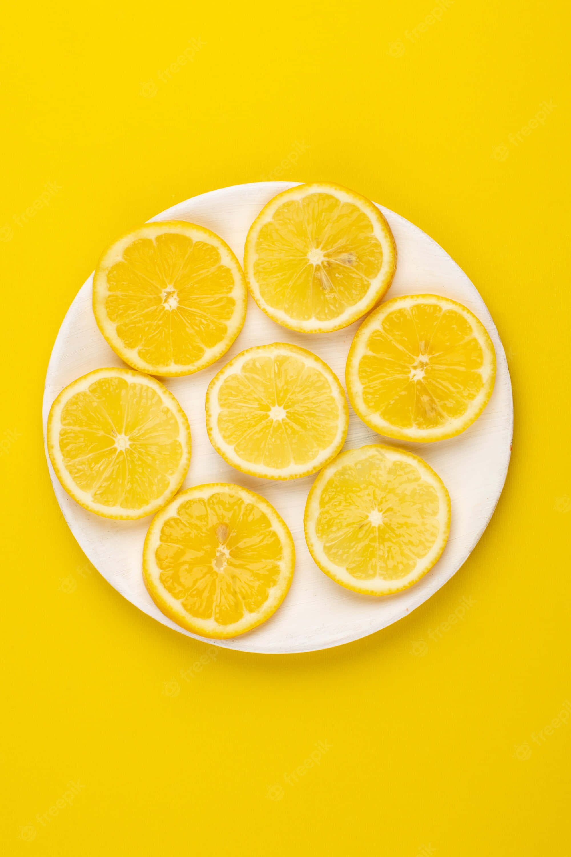 Lemon, iPhone, white plate, 2K Phone Wallpaper