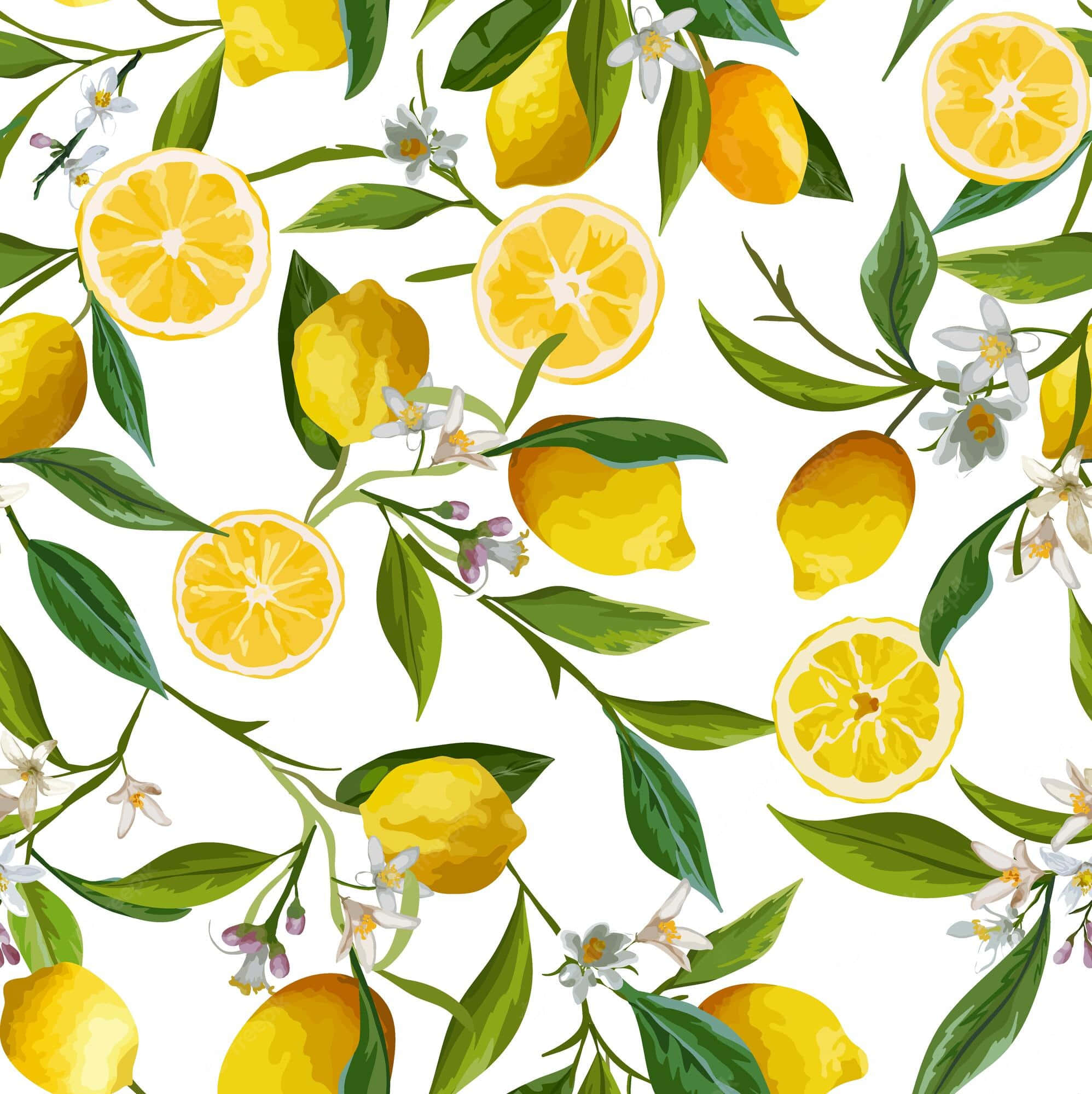 Lemon iPhone, lemons, flowers, Full HD Phone Wallpaper