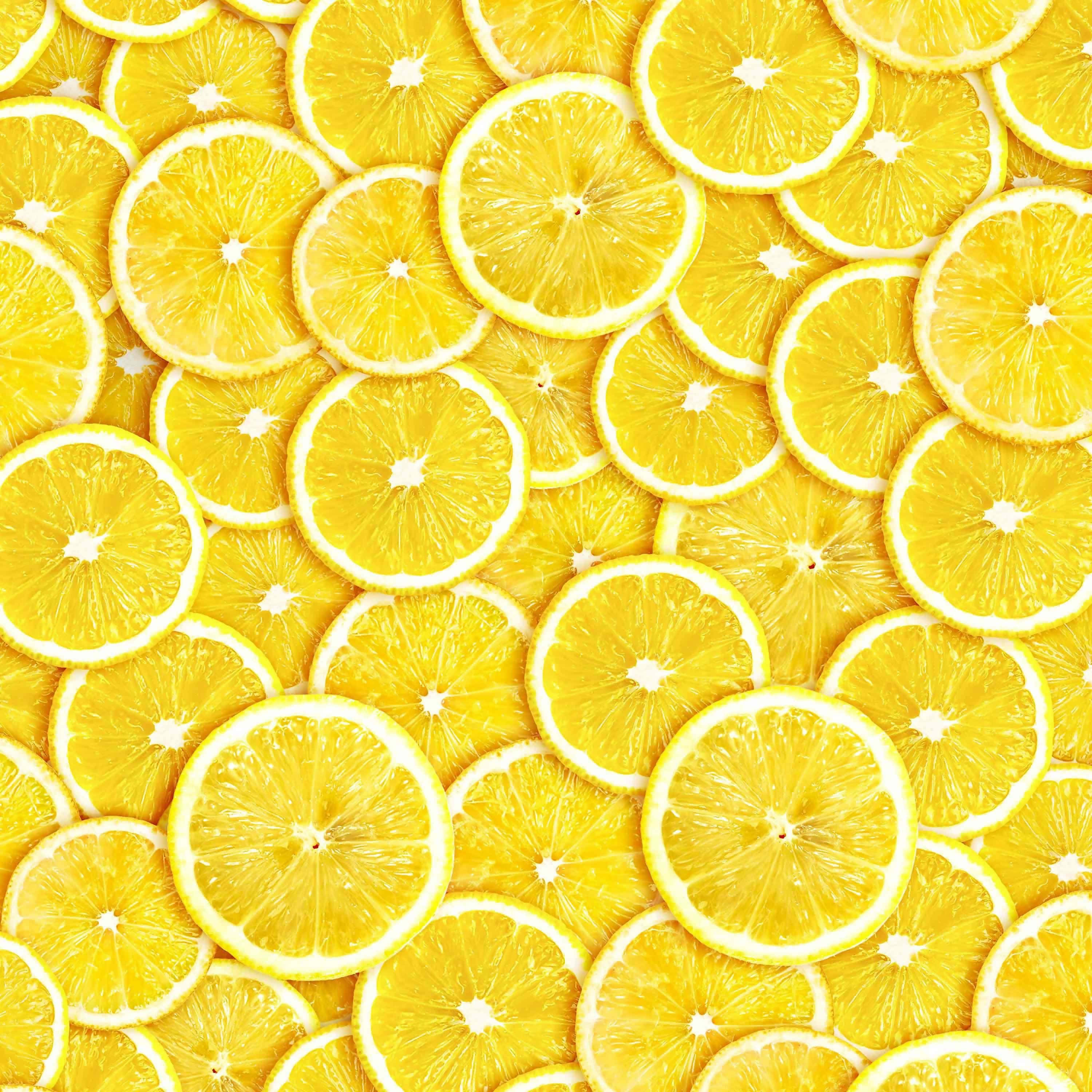 Lemon iPhone, vibrant yellow, lemon slices, 2K Desktop Wallpaper