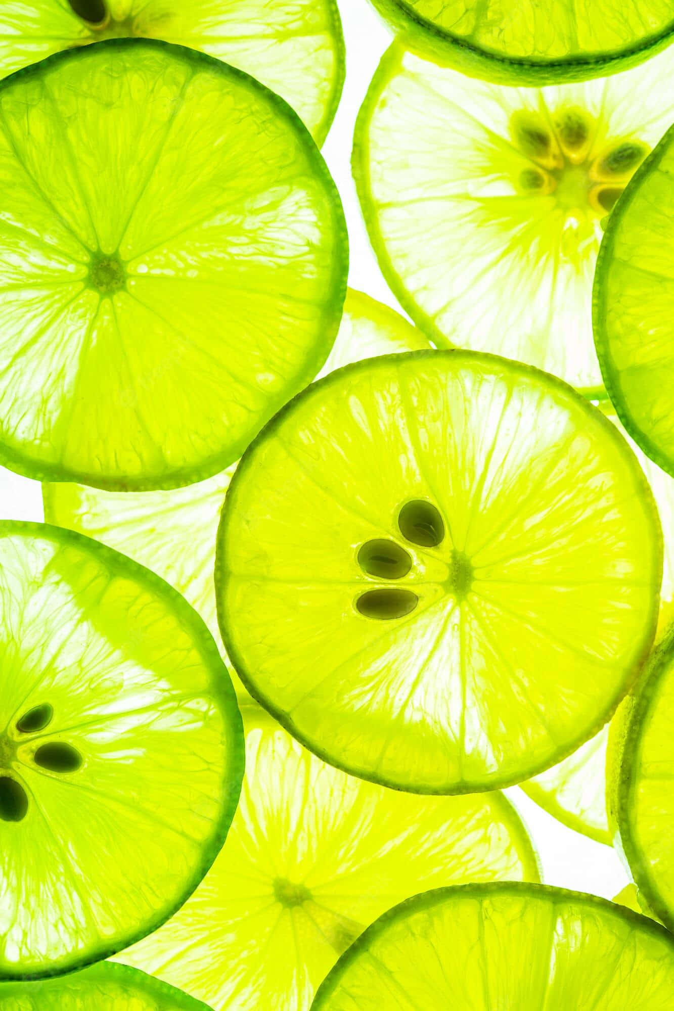 Lemon iPhone, lime slices, bright green, Full HD Phone Wallpaper