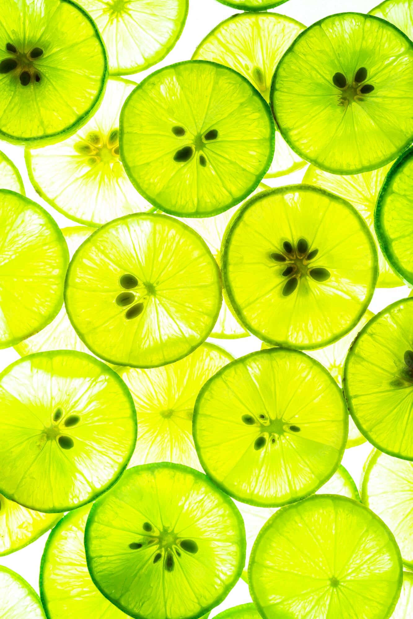 Lemon iPhone, lime slices, bright white background, Full HD Phone Wallpaper