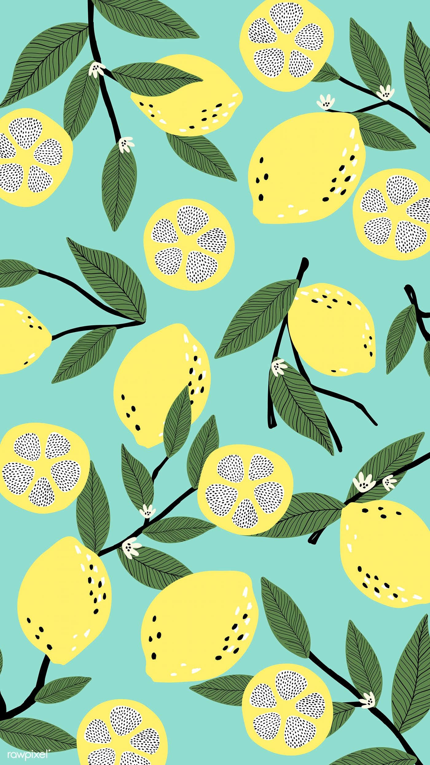 Lemon iPhone, vibrant yellow lemons, green leaves, Full HD Phone Wallpaper
