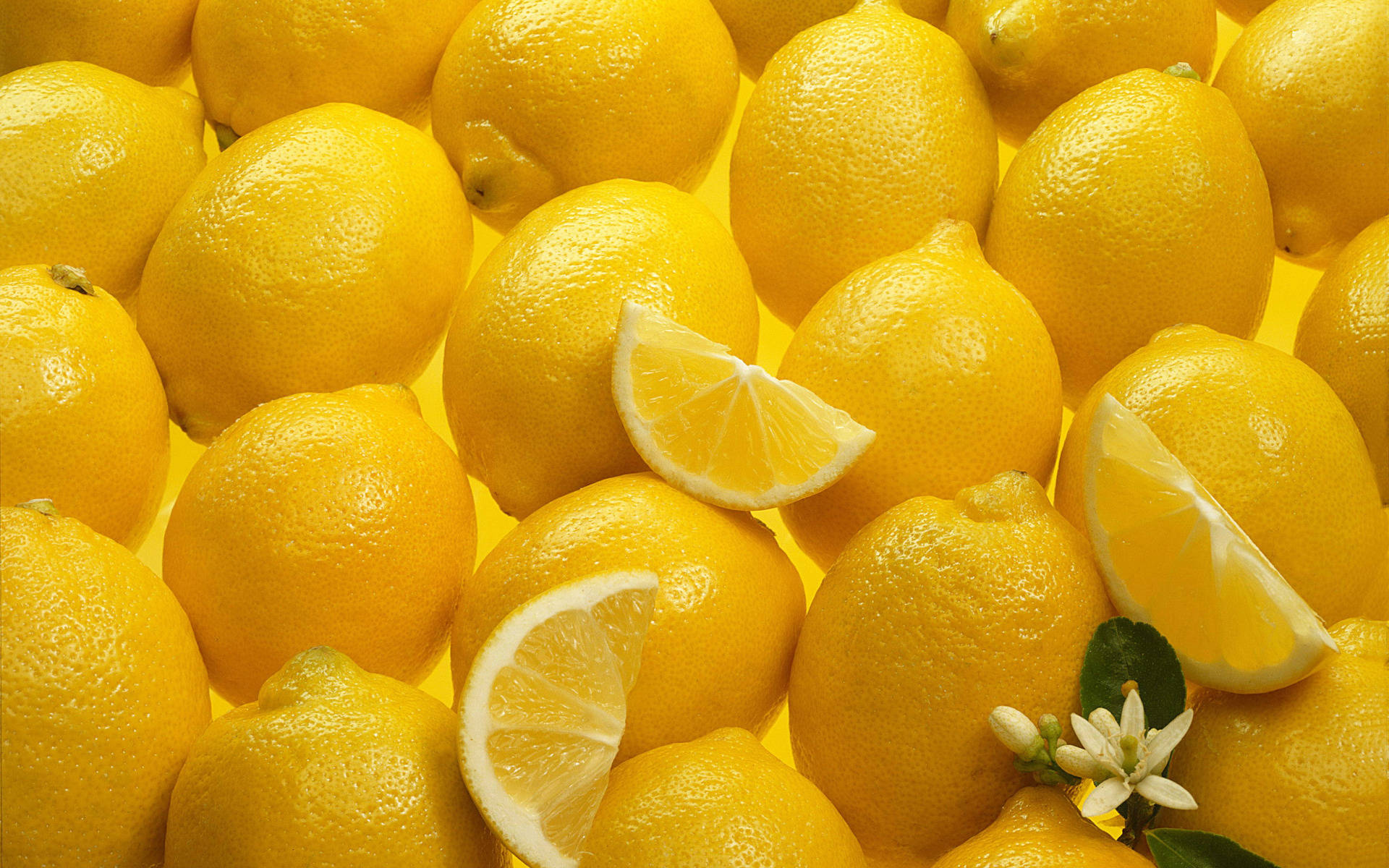 fresh lemon fruit, vibrant yellow, glossy skins, Full HD Desktop Wallpaper