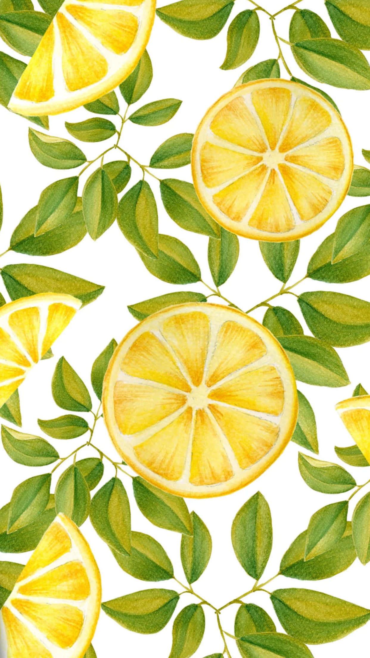 aesthetic lemon, watercolor, lemon, Full HD Phone Wallpaper