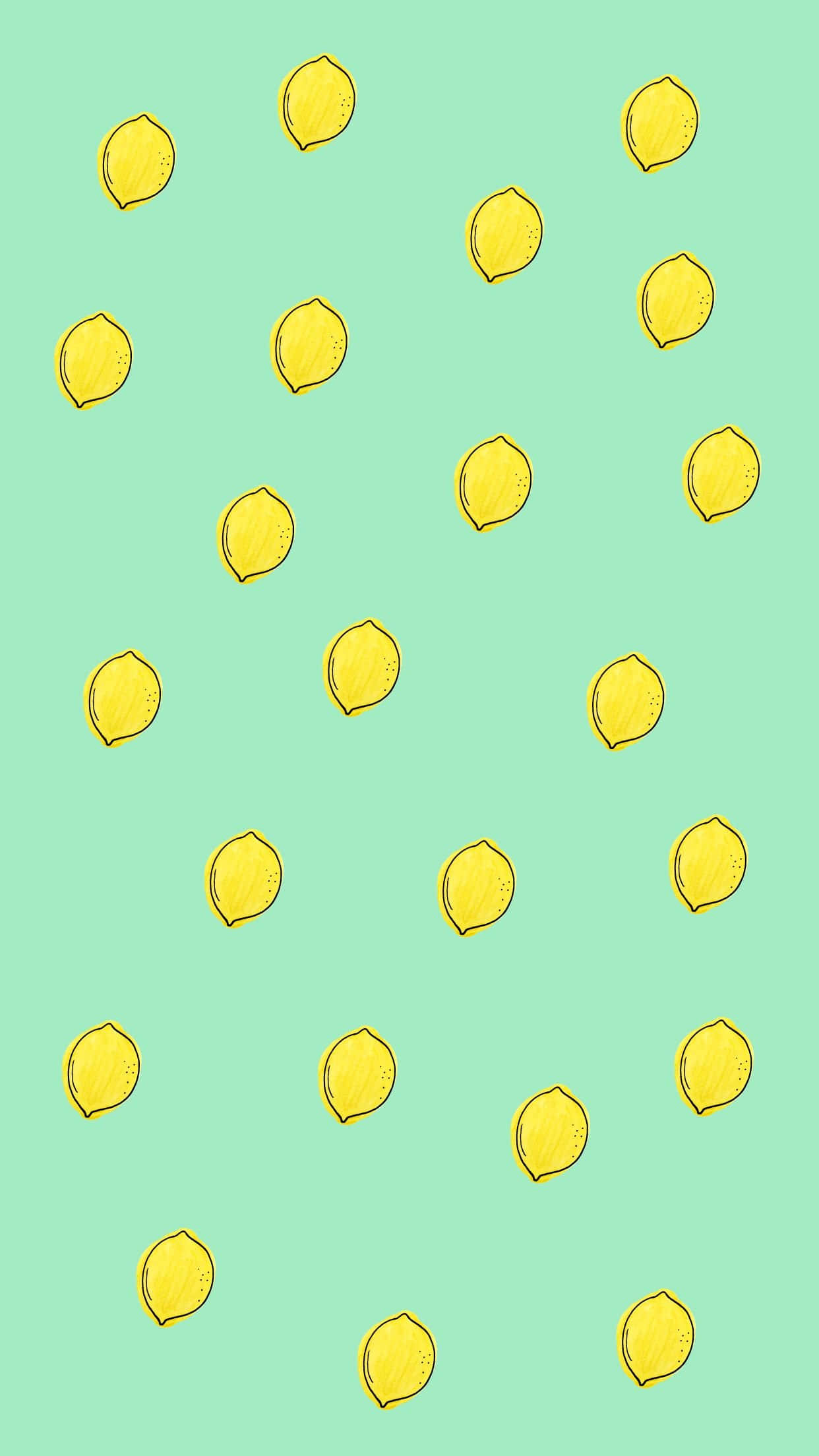Aesthetic Lemon Overload, bright yellow lemons, mint green background, Full HD Phone Wallpaper