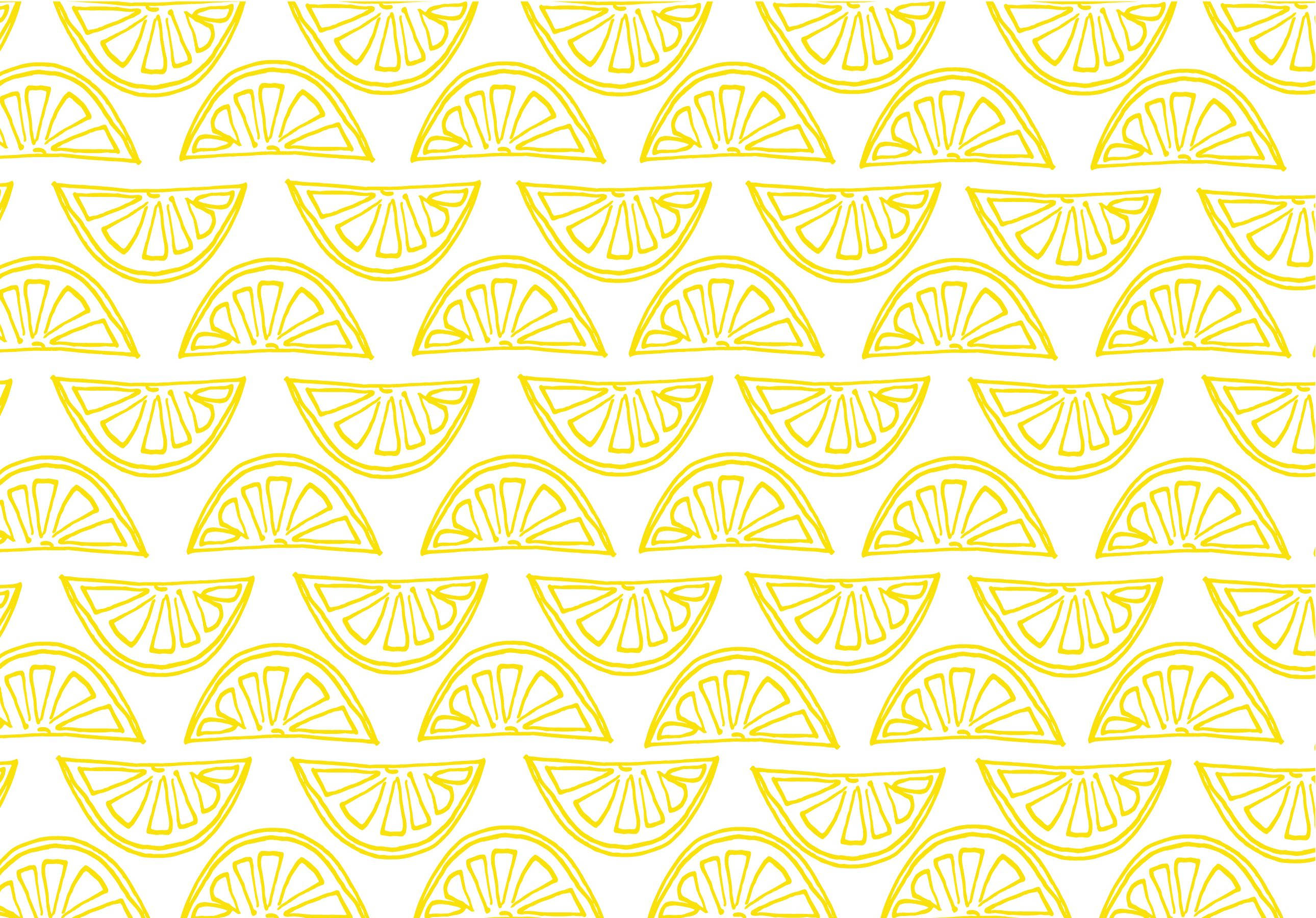 lemon, yellow, white outline, 2K Desktop Wallpaper