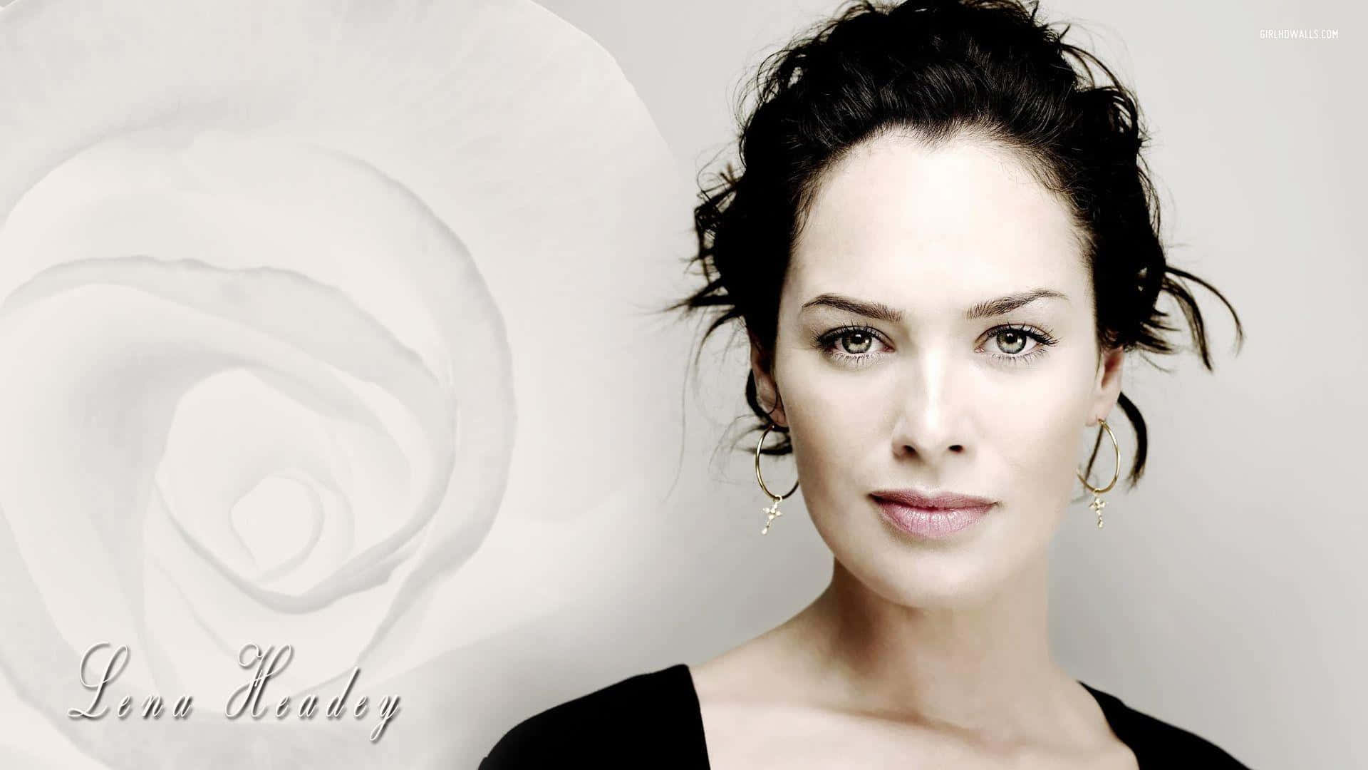 Lena Headey, dark hair, gold hoop earrings, Full HD Desktop Wallpaper