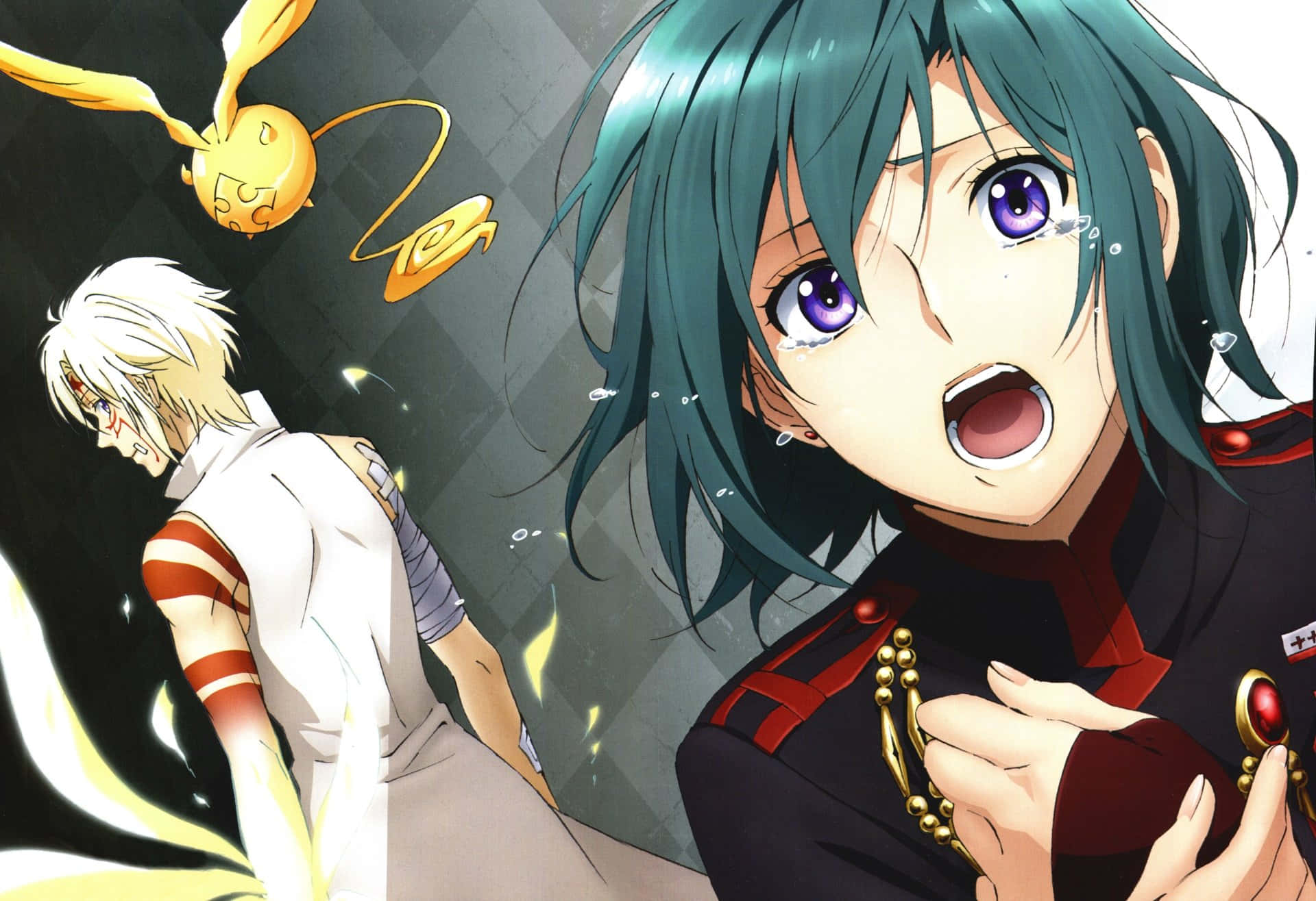 Lenalee Lee, teal-haired anime girl, purple eyes, Full HD Desktop Wallpaper